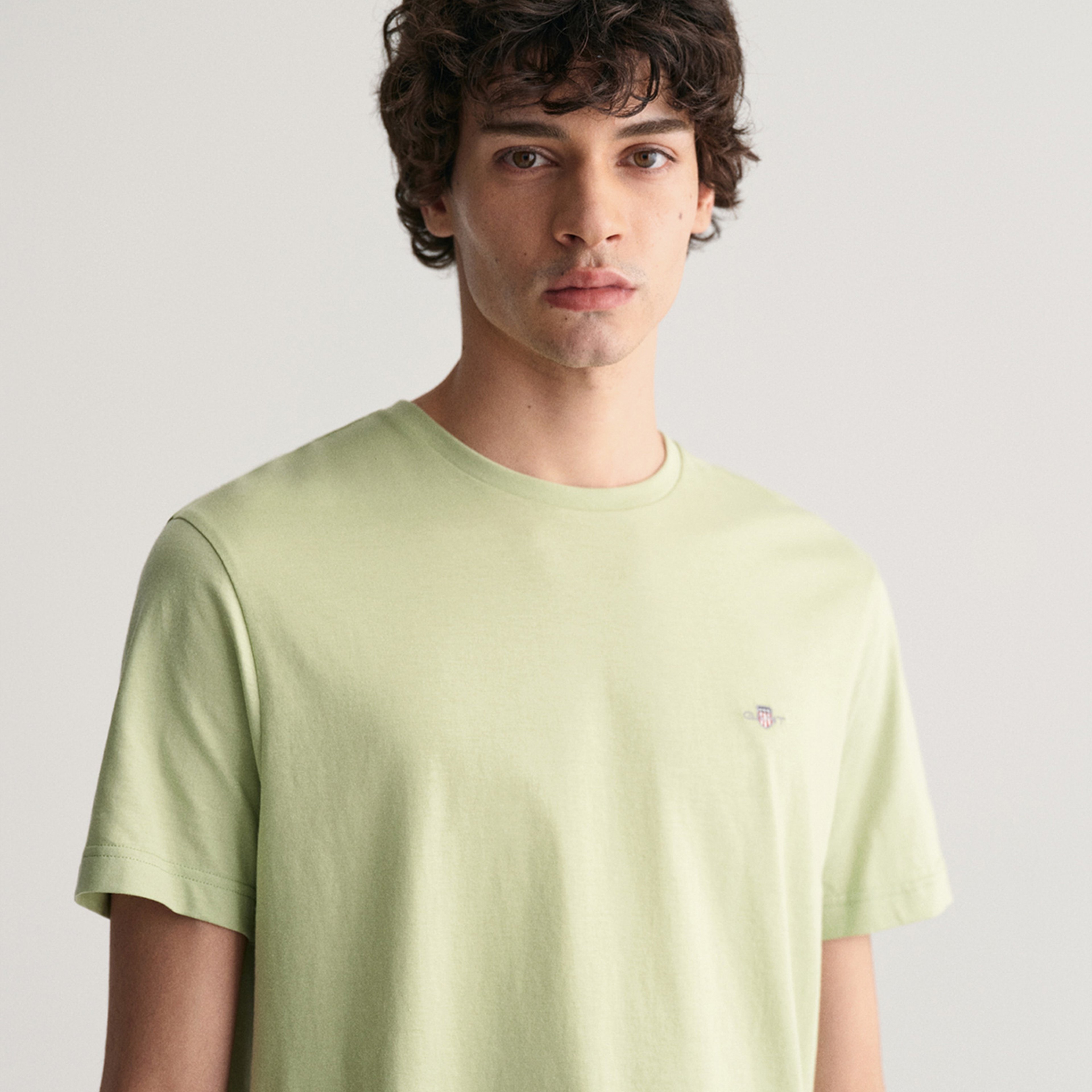 GANT Erkek Yeşil Regular Fit Bisiklet Yaka T-Shirt