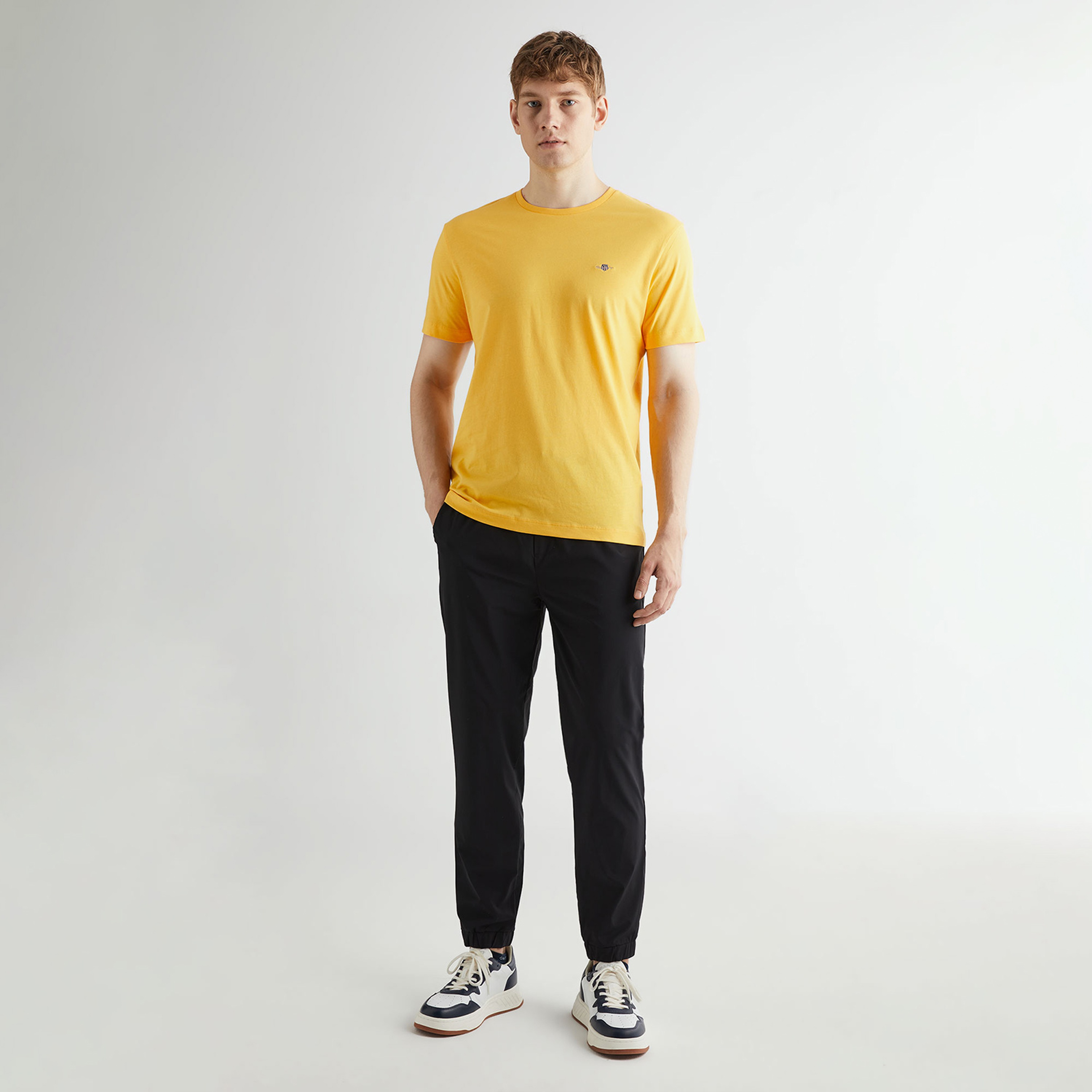 GANT Erkek Sarı Regular Fit Bisiklet Yaka T-Shirt