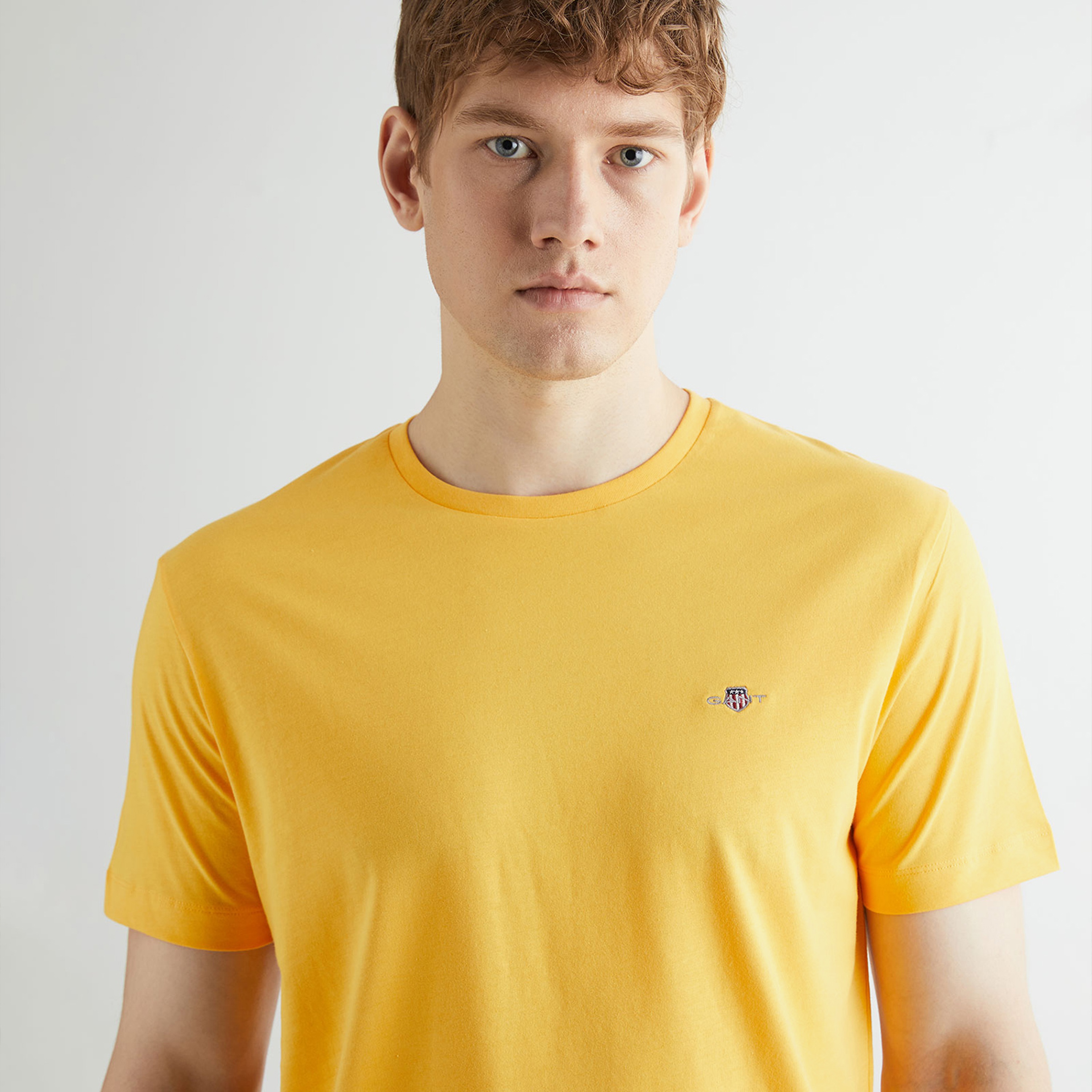 GANT Erkek Sarı Regular Fit Bisiklet Yaka T-Shirt