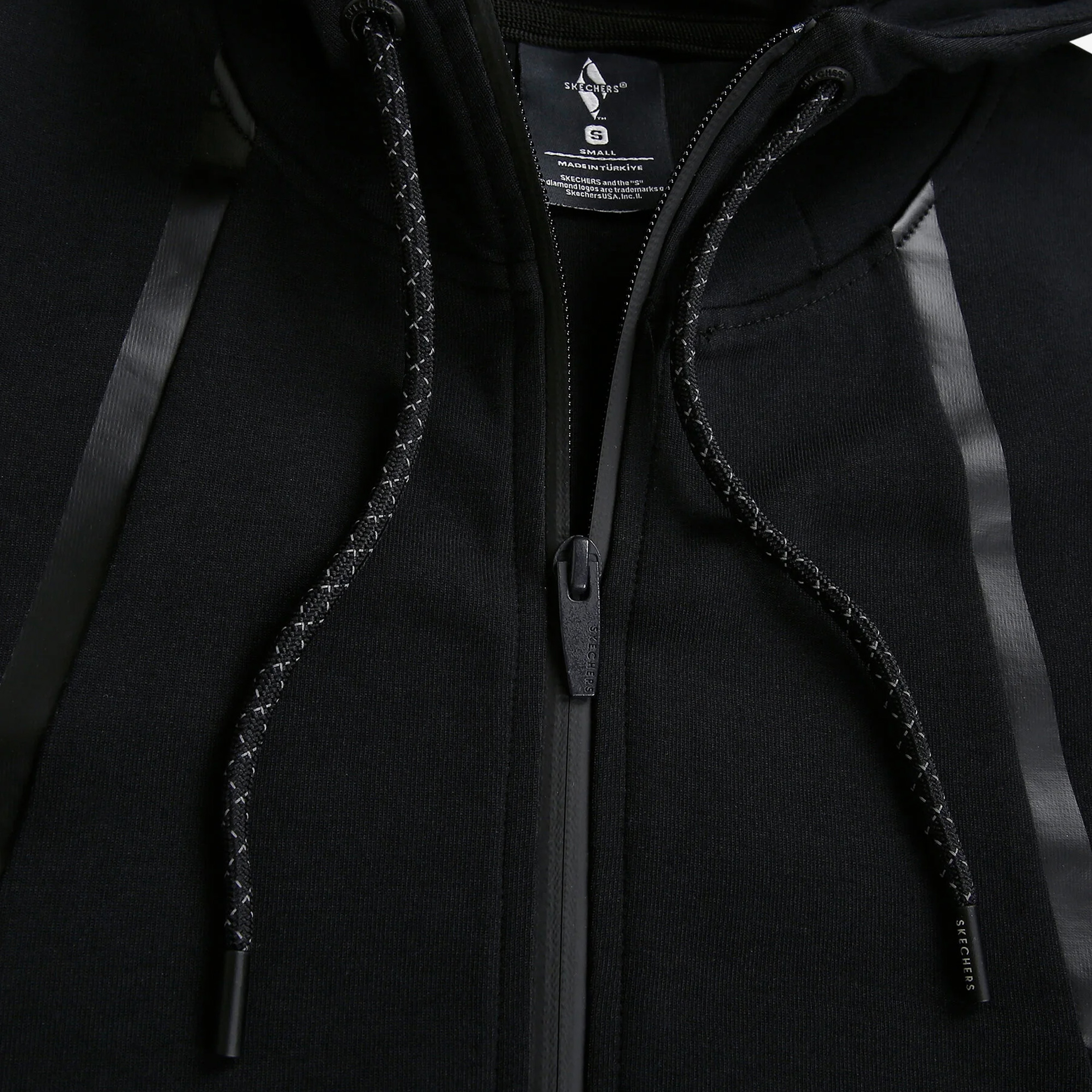 Skechers 2Xı-Lock Pu Printed Erkek Siyah Fermuarlı Eşofman Üstü