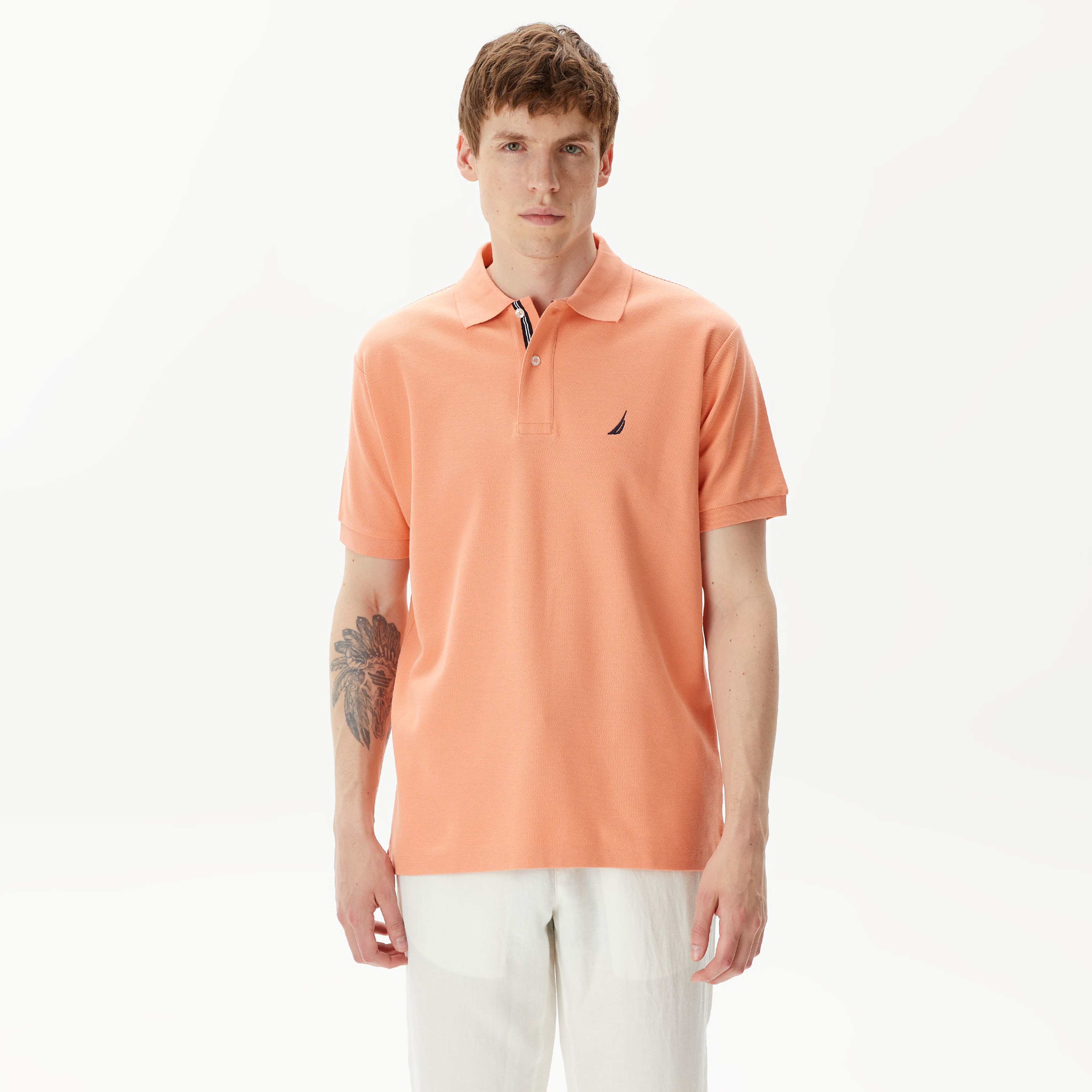 Nautica Erkek Turuncu Classic Fit Kısa Kollu Polo Yaka T-Shirt