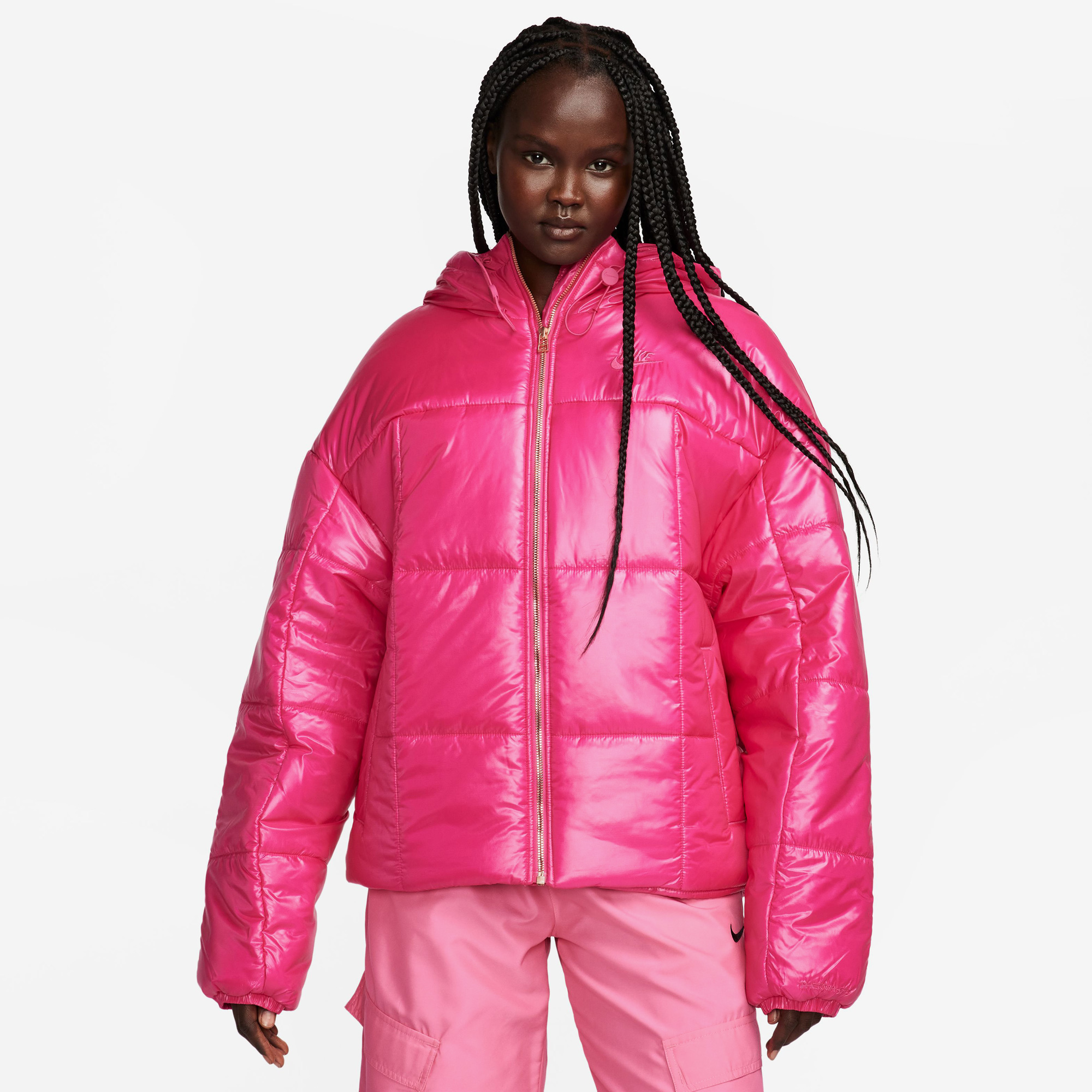 Nike Sportswear Classic Puffer Shine Kadın Pembe Mont