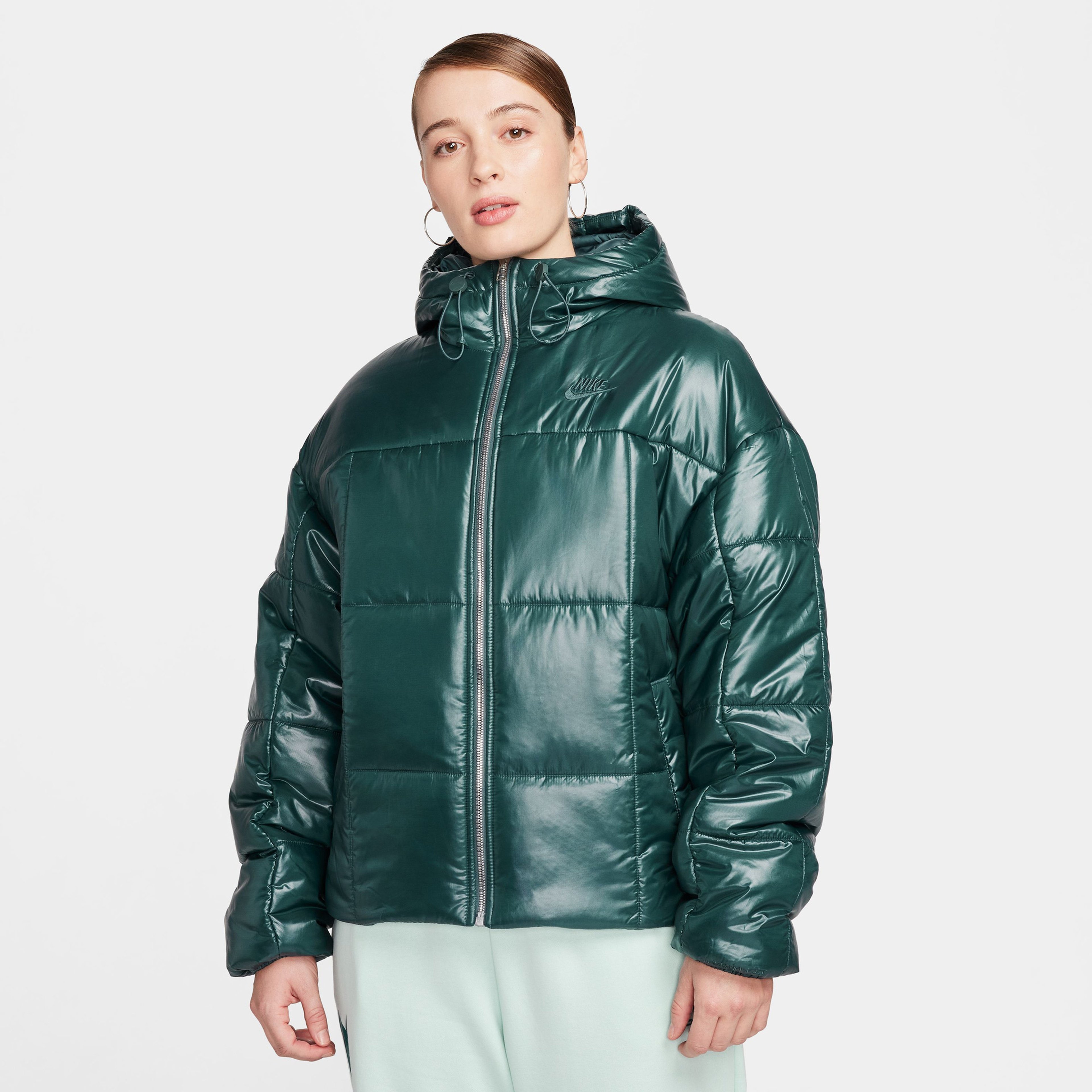 Nike Sportswear Classic Puffer Shine Kadın Yeşil Mont