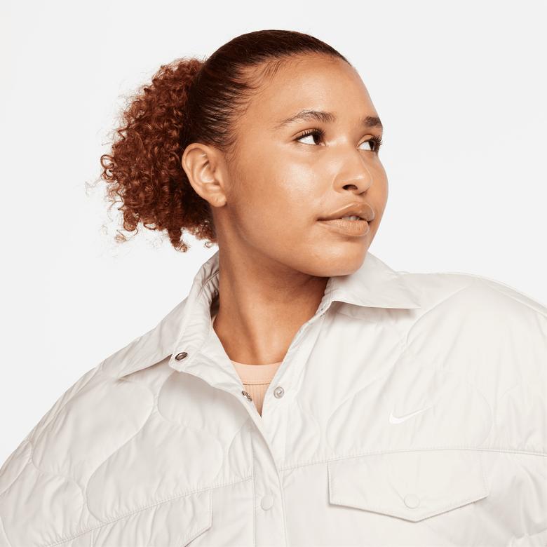 Nike Sportswear Essentials Quilted Trench Kadın Beyaz Ceket