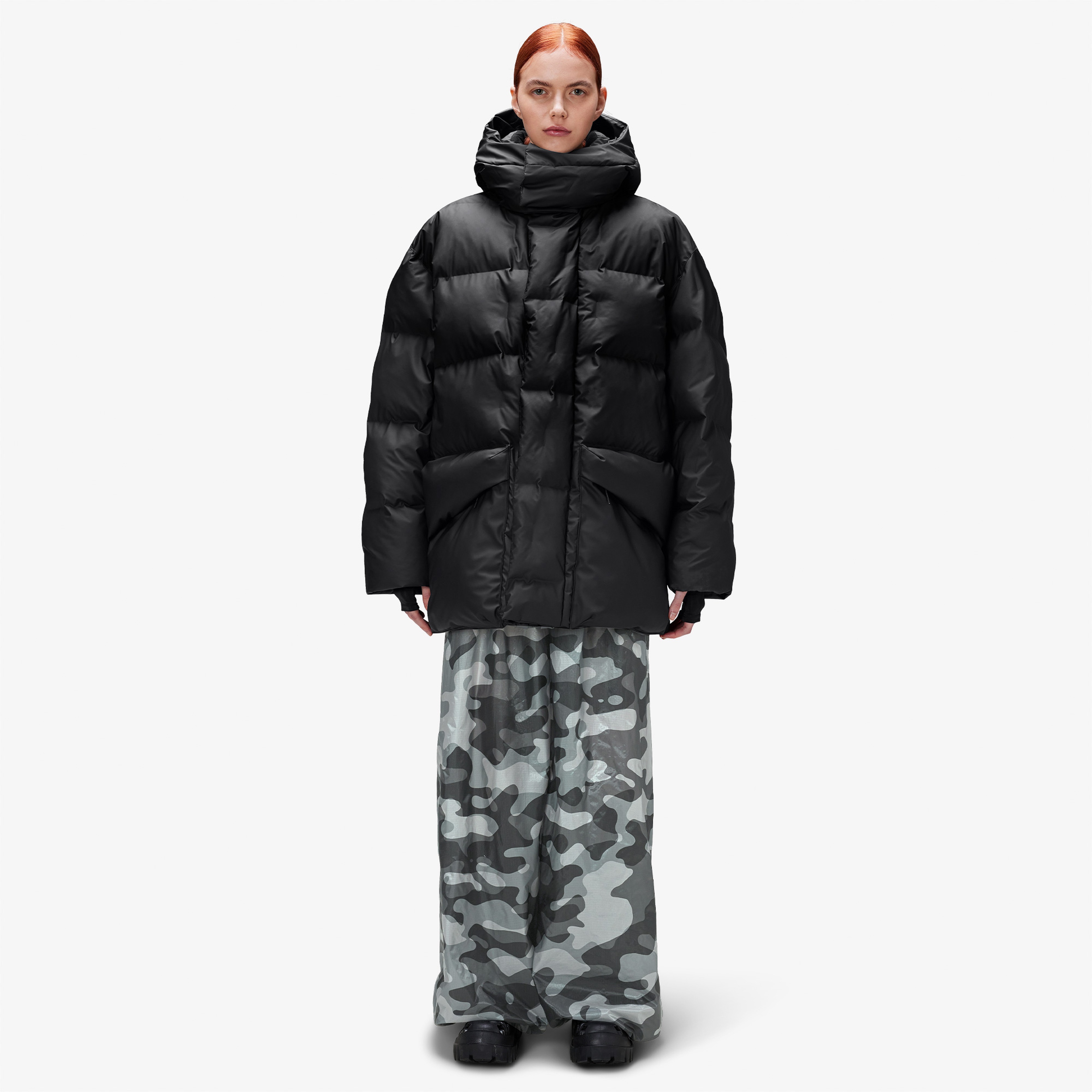 Rains Harbin Puffer Erkek Siyah Mont