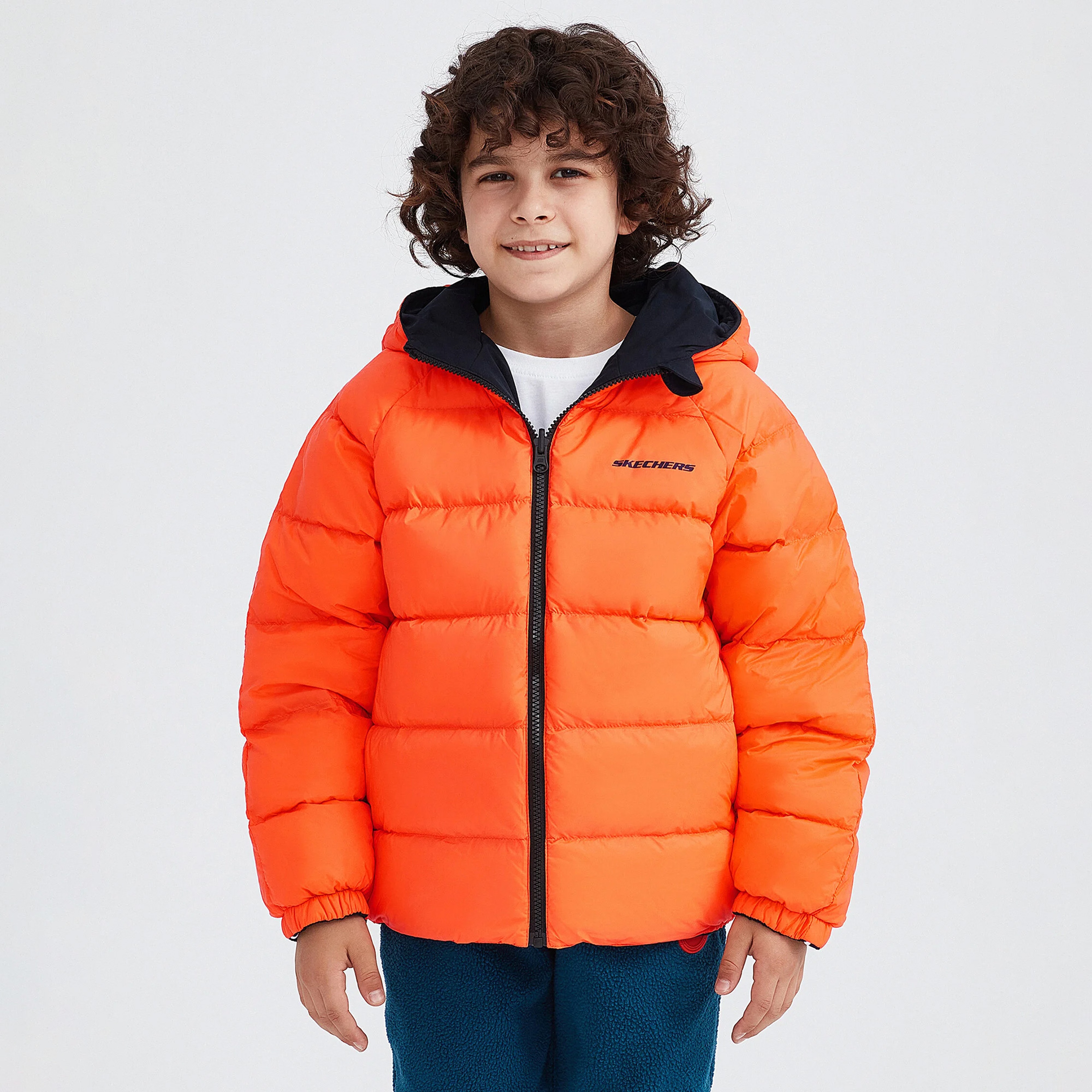 Skechers Outerwear Reversible Coated Çift Taraflı Çocuk Siyah Mont
