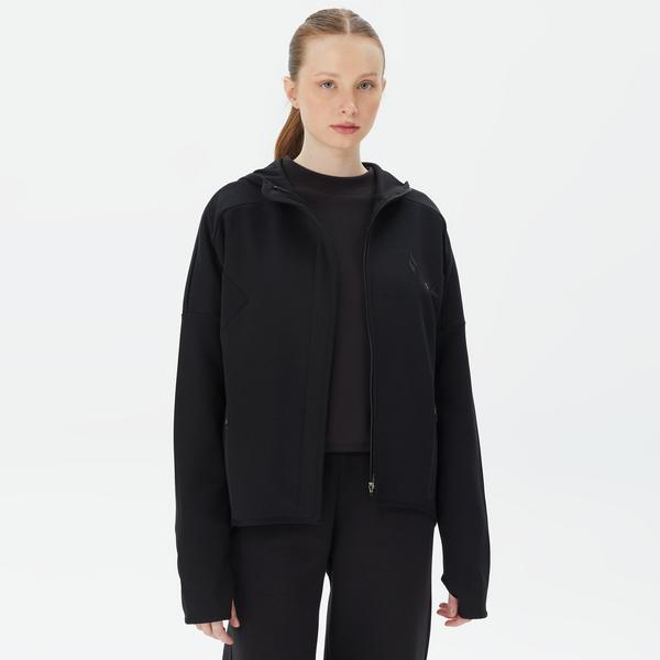Skechers 2XI-Lock Full Zip Kadın Siyah Eşofman Üstü