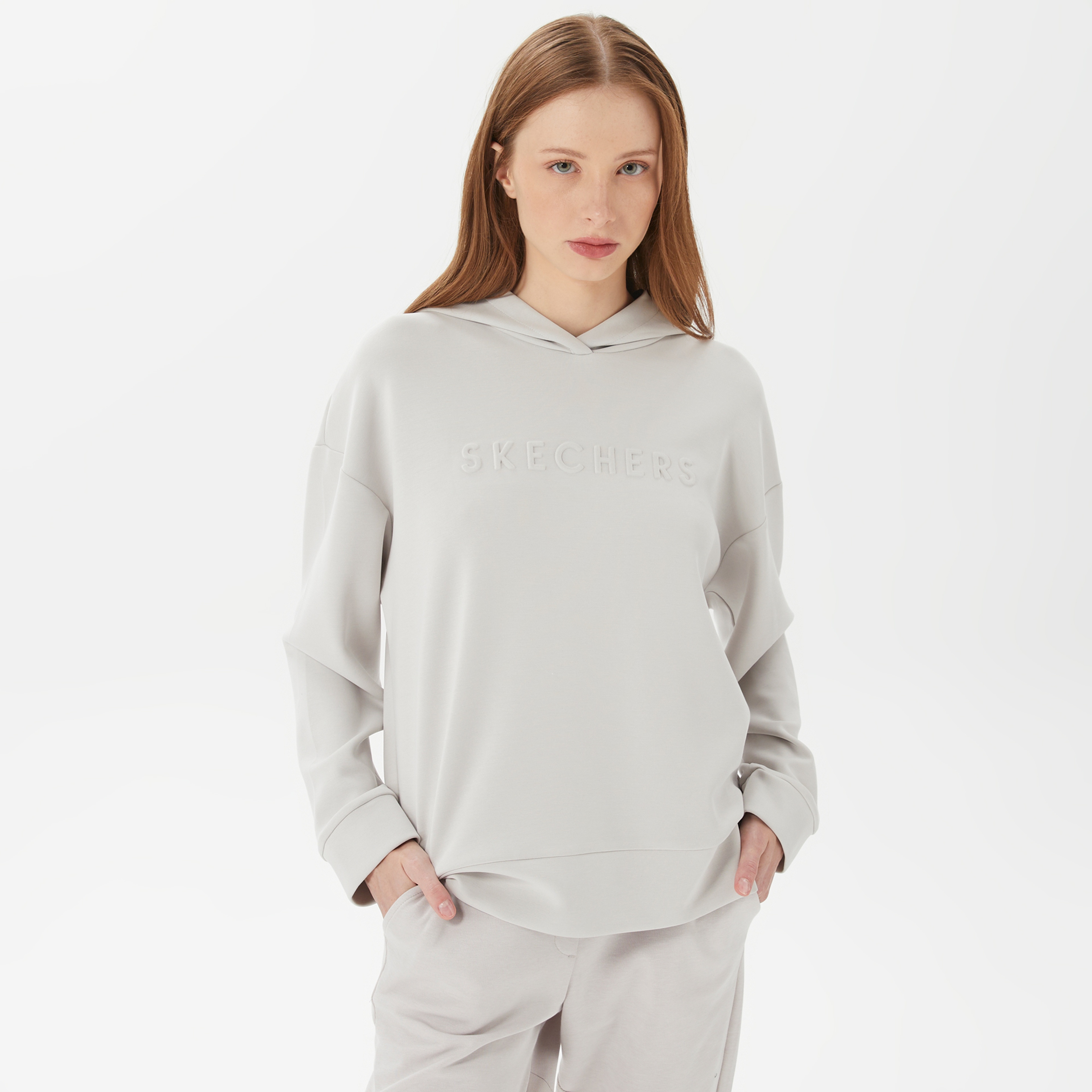 Skechers Soft Touch Kadın Krem Hoodie