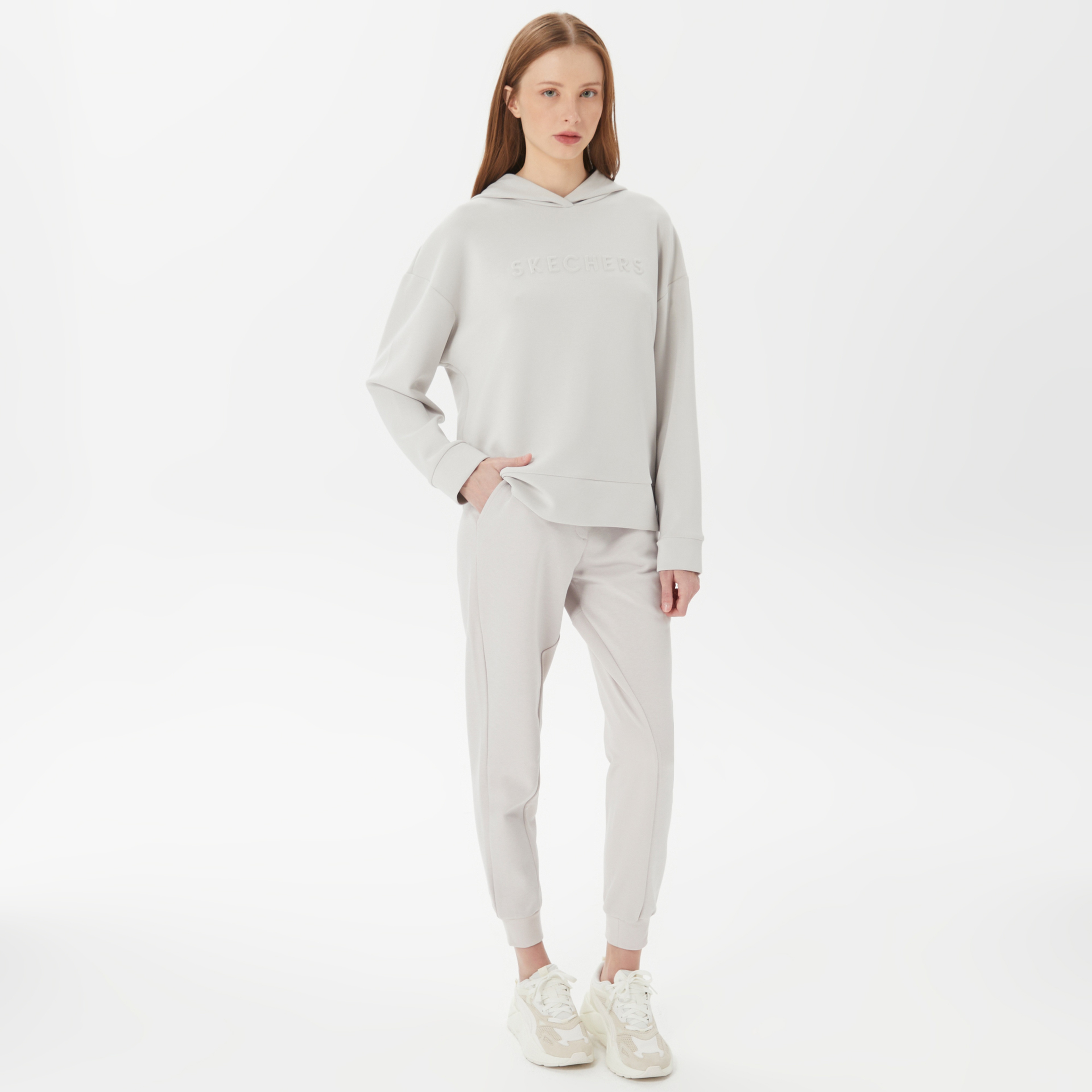 Skechers Soft Touch Kadın Krem Hoodie