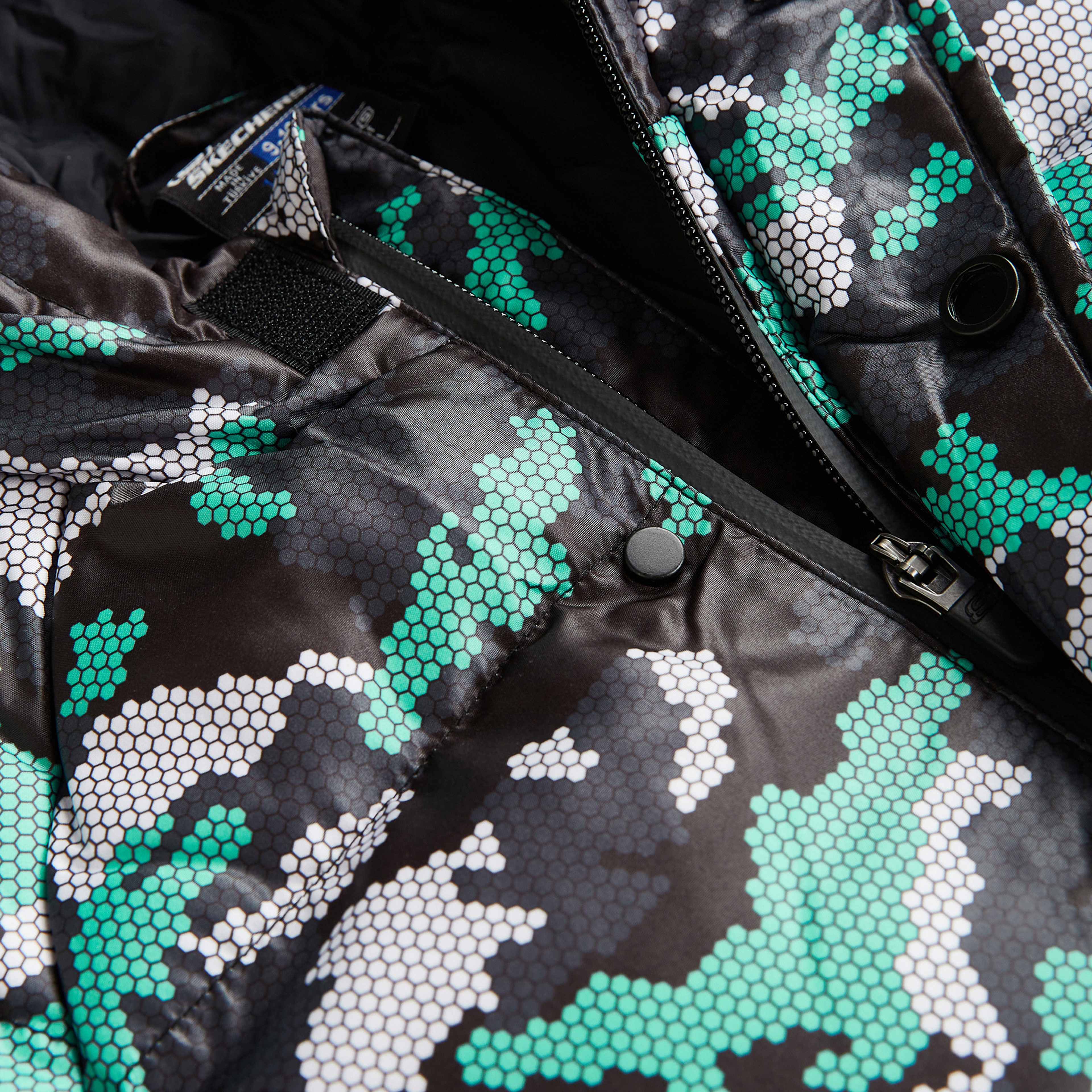 Skechers Outerwear Padded Çocuk Siyah/Yeşil/Gri Ceket