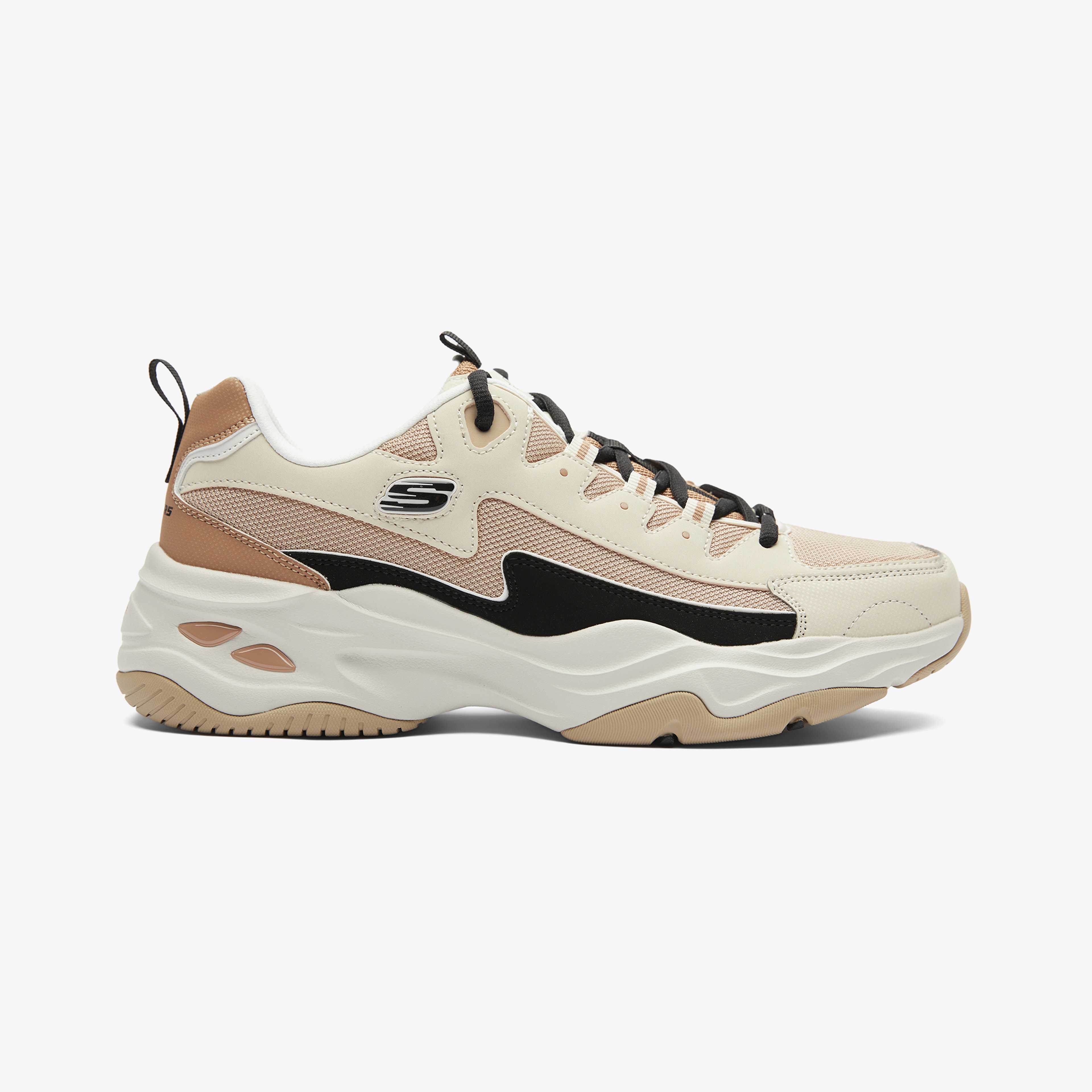 Skechers D'Lites 4.0 'Graybrown Black' Unisex Krem Spor Ayakkabı