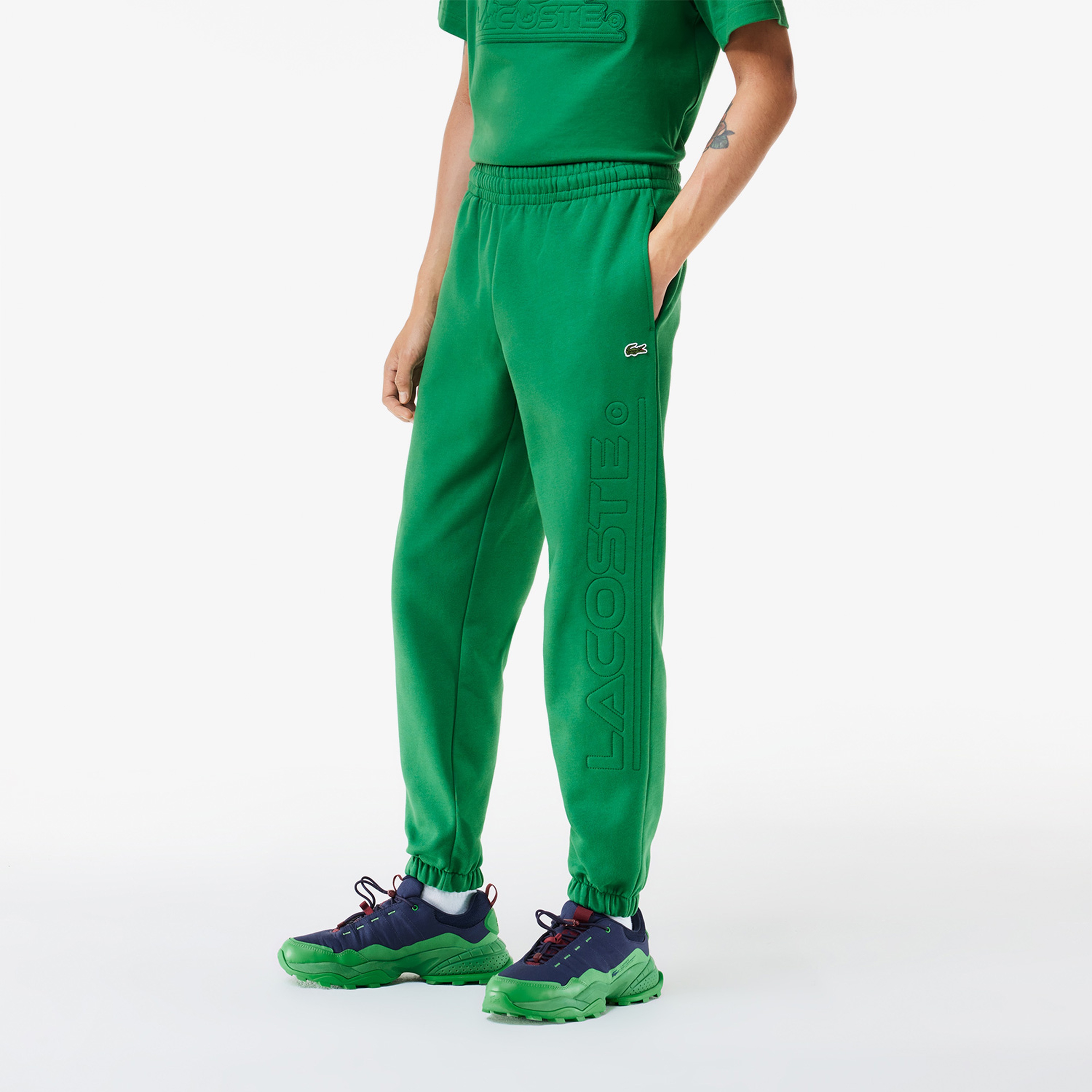 Erkek Regular Fit Baskılı Yeşil Eşofman Altı