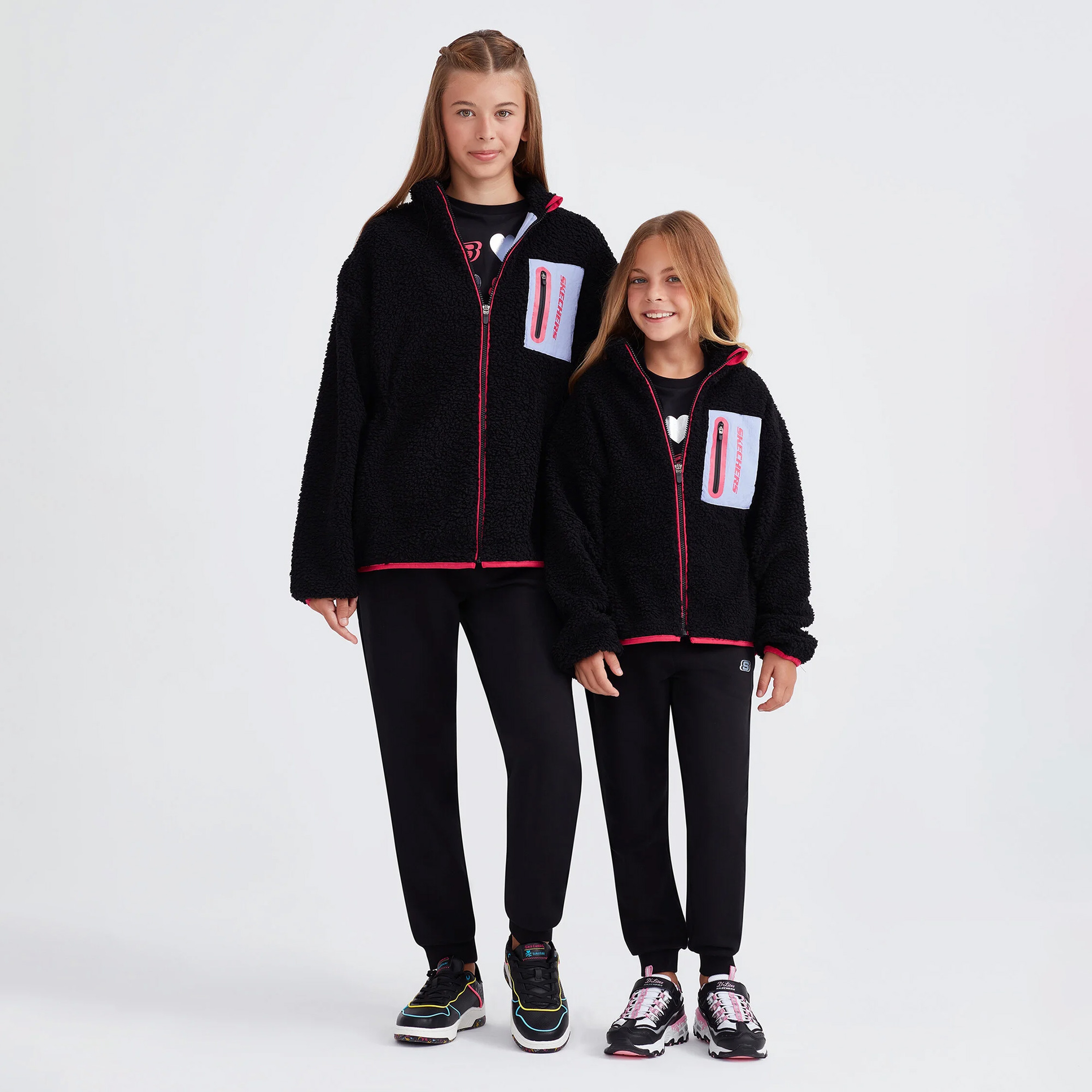 Skechers Outdoor Fleece Full Zip Sherpa Çocuk Siyah Eşofman Üstü