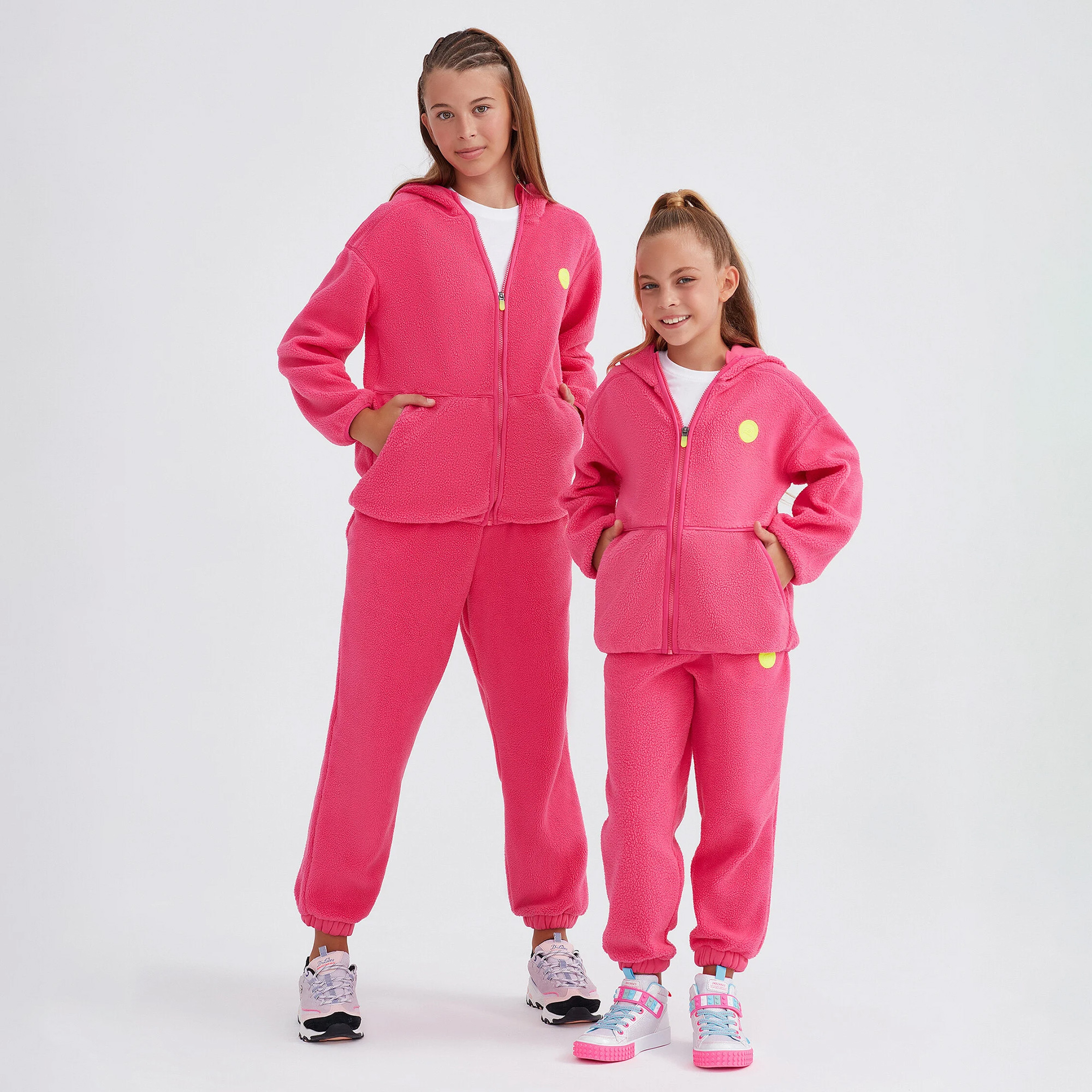 Skechers Outdoor Fleece Full Zip Çocuk Pembe Eşofman Üstü