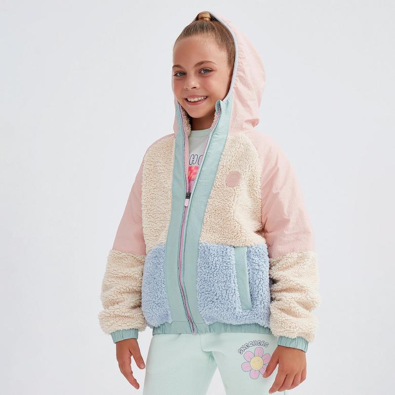 Skechers Outdoor Fleece Full Zip Sherpa Çocuk Renkli Eşofman Üstü