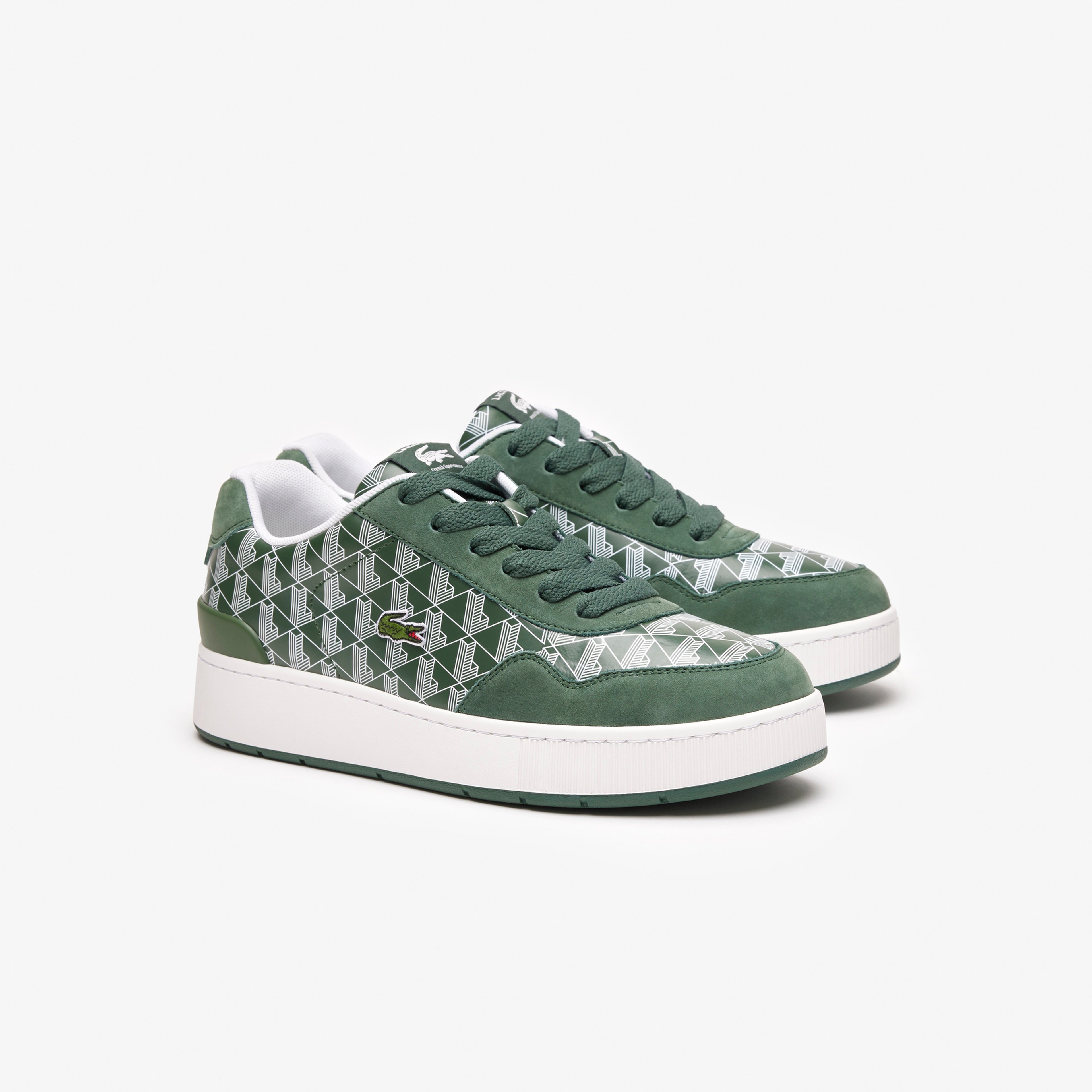 Lacoste Erkek Yeşil Monogram Deri Sneaker