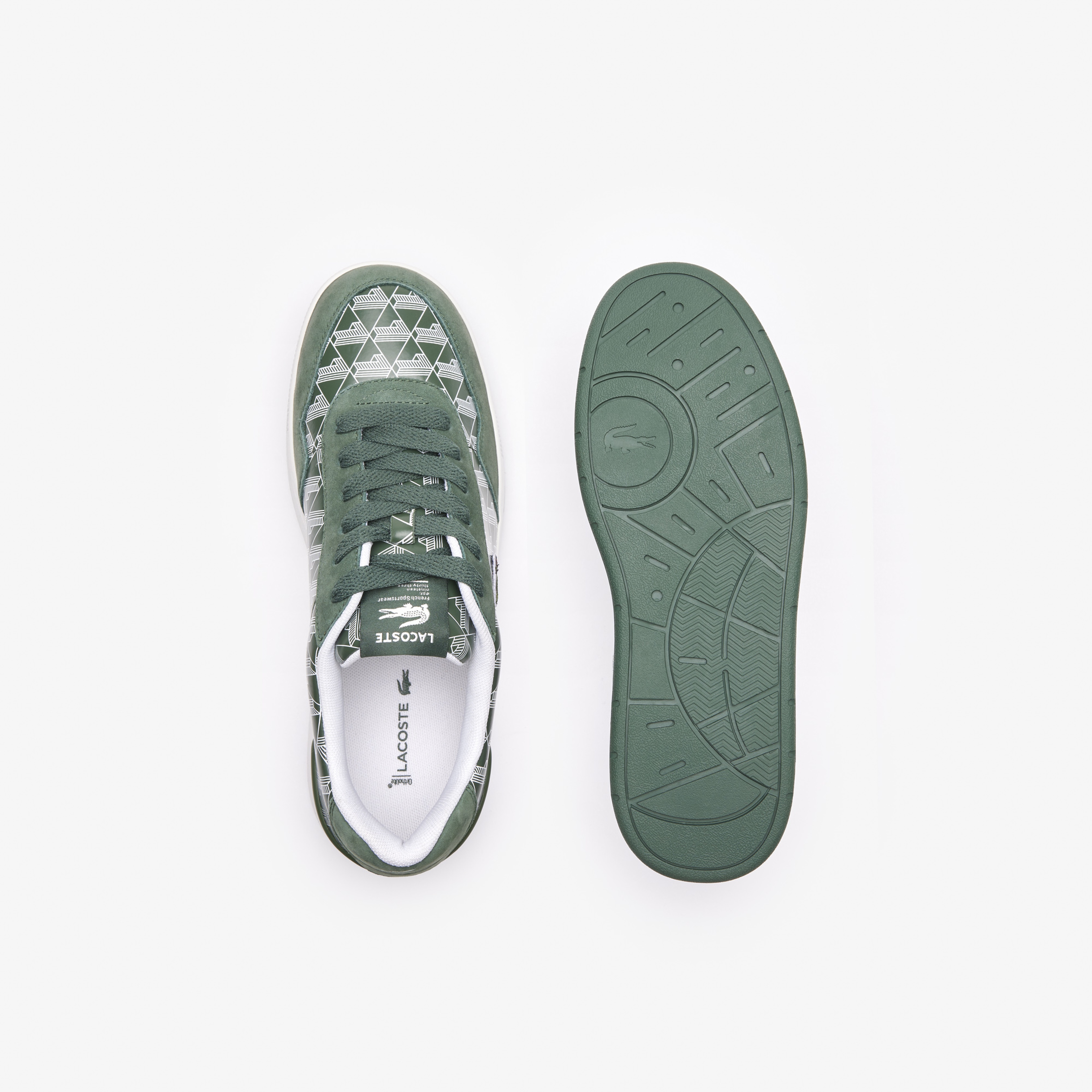 Lacoste Erkek Yeşil Monogram Deri Sneaker