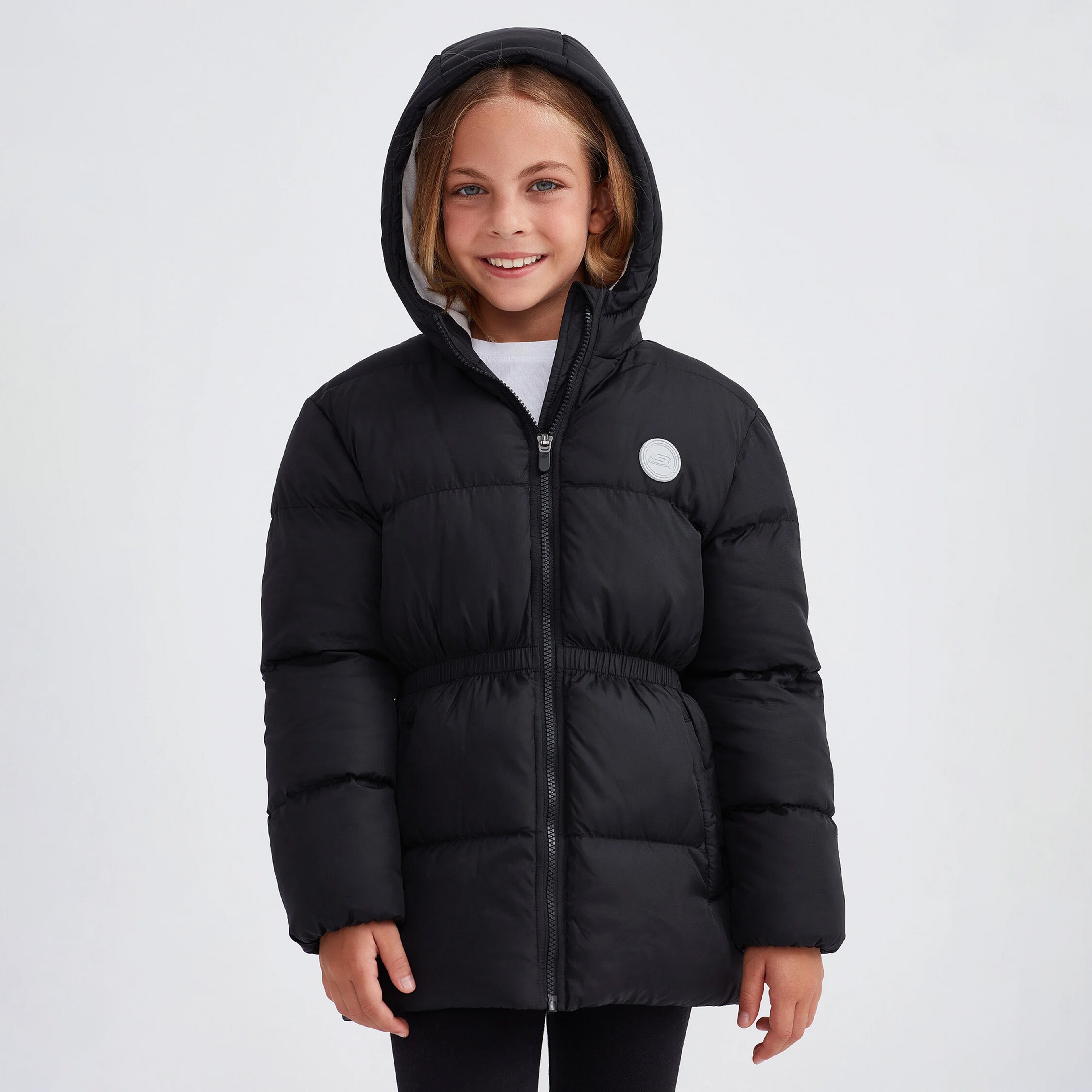 Skechers Outerwear Padded Çift Taraflı Çocuk Siyah Mont