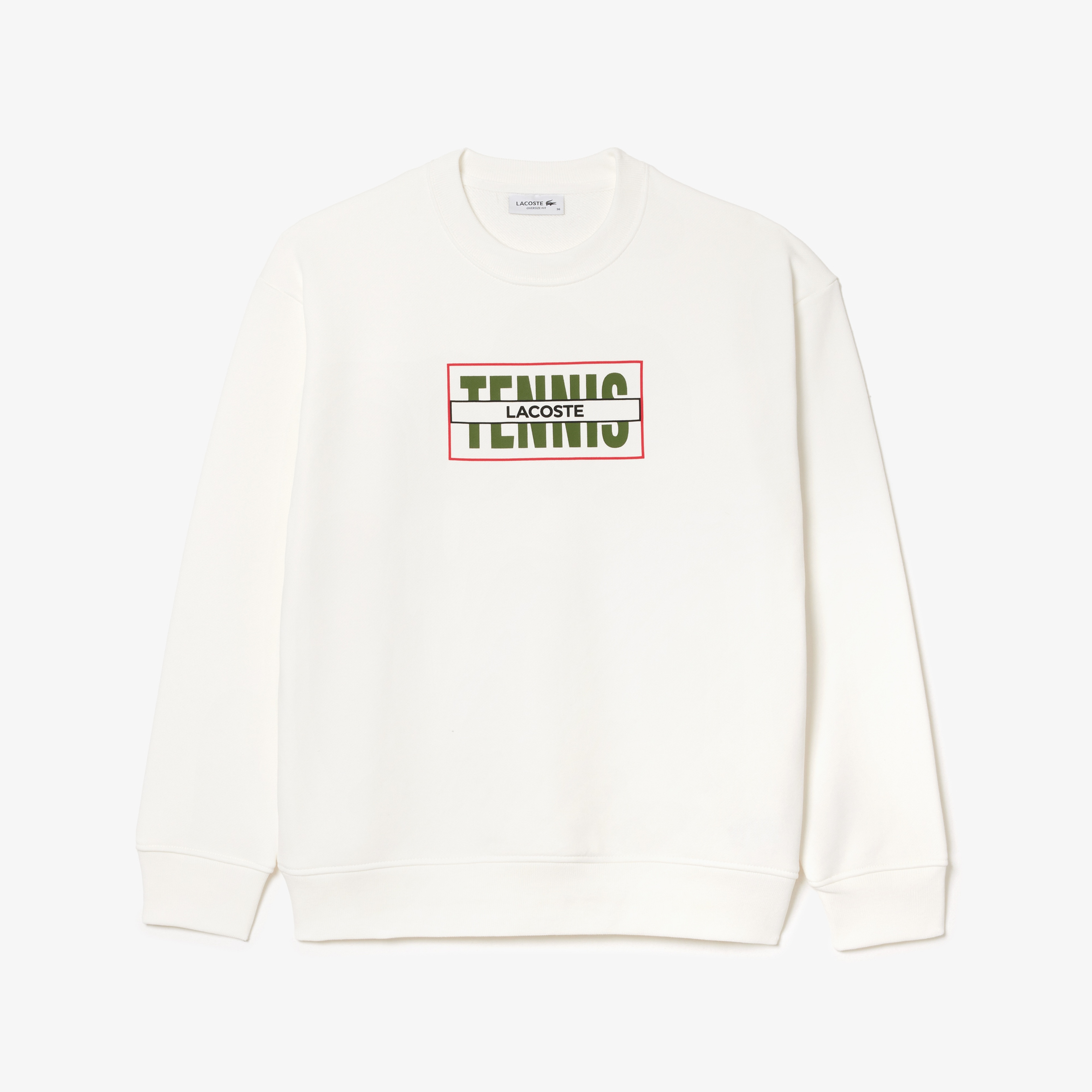 Lacoste Oversized Tennis Print Fleece Sweatshirt
