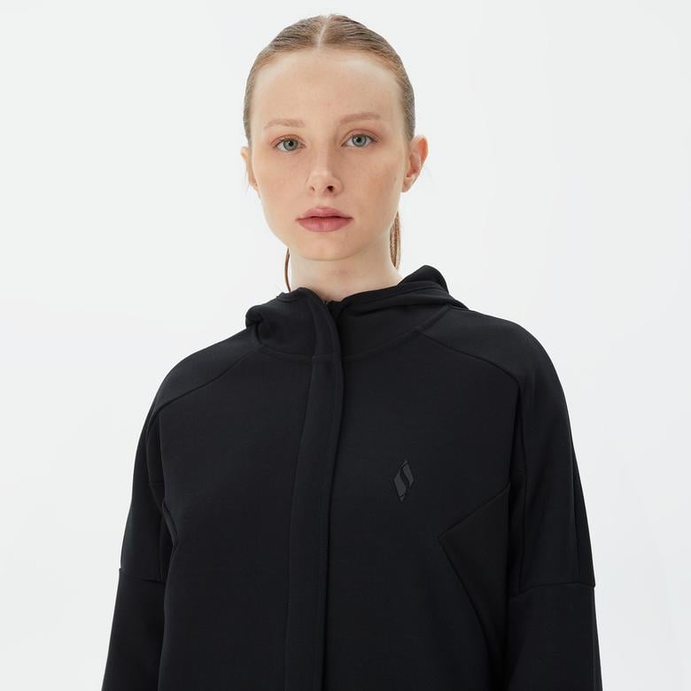 Skechers 2XI-Lock Full Zip Kadın Siyah Eşofman Üstü