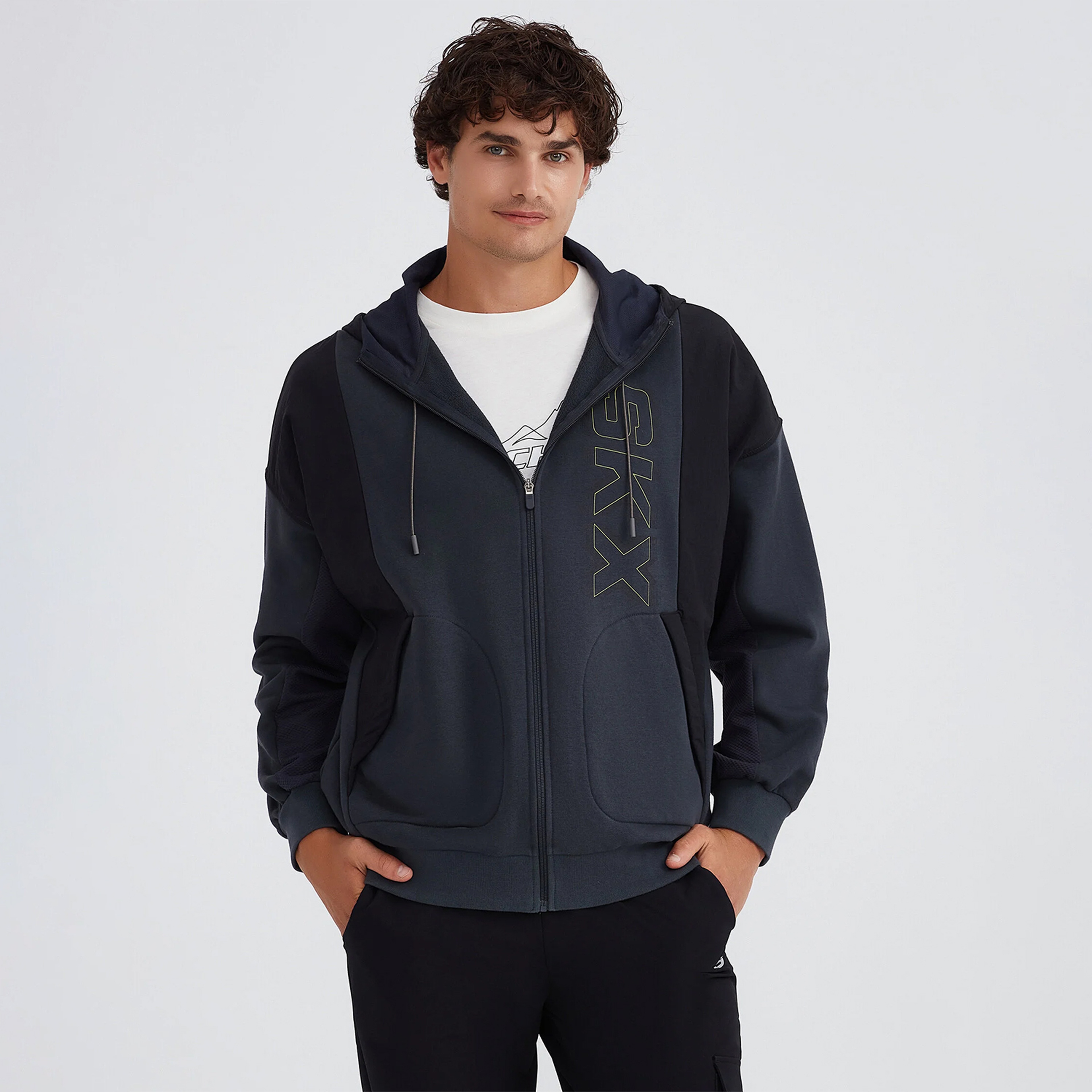 Skechers LW Fleece Full Zip Erkek Lacivert Eşofman Üstü