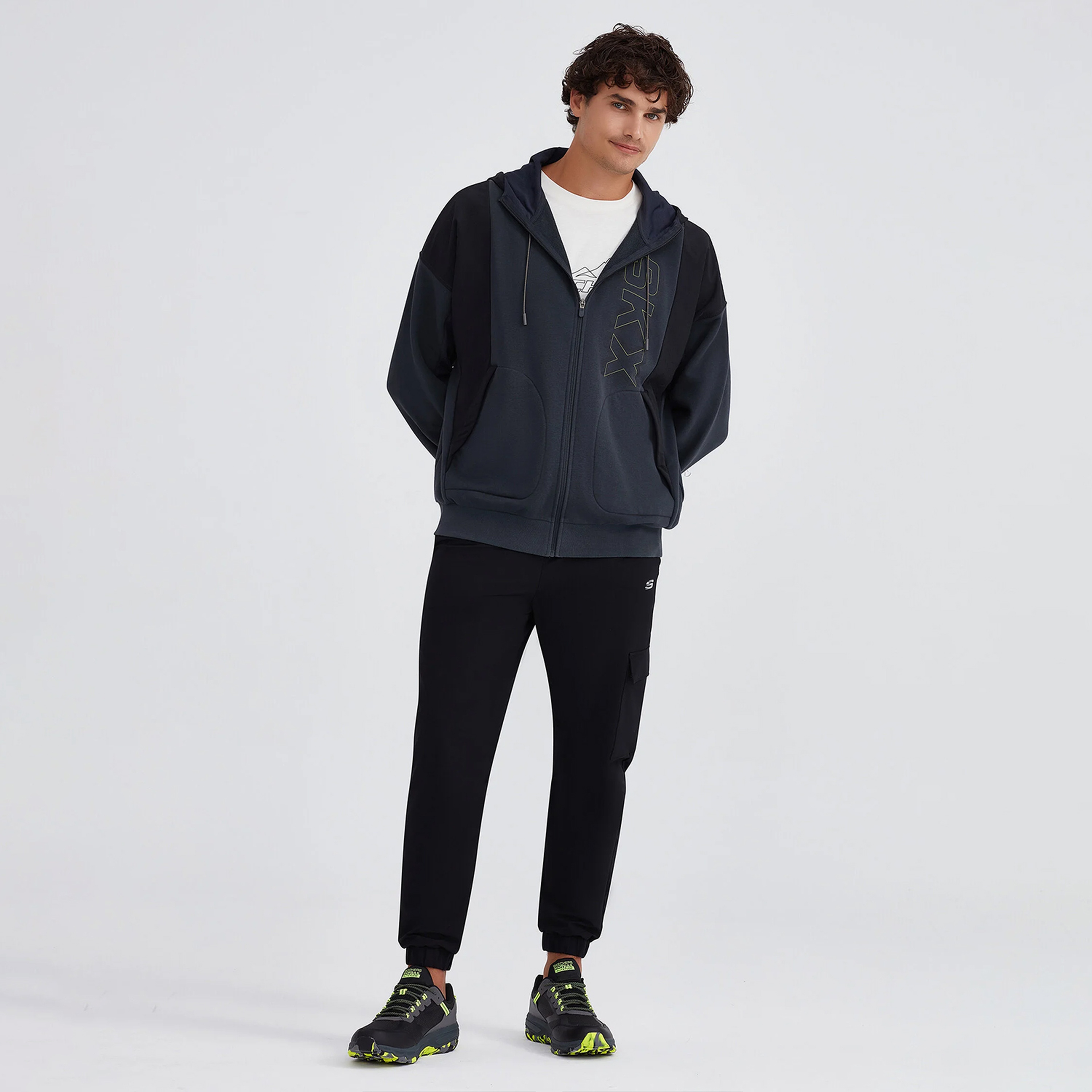 Skechers LW Fleece Full Zip Erkek Lacivert Eşofman Üstü