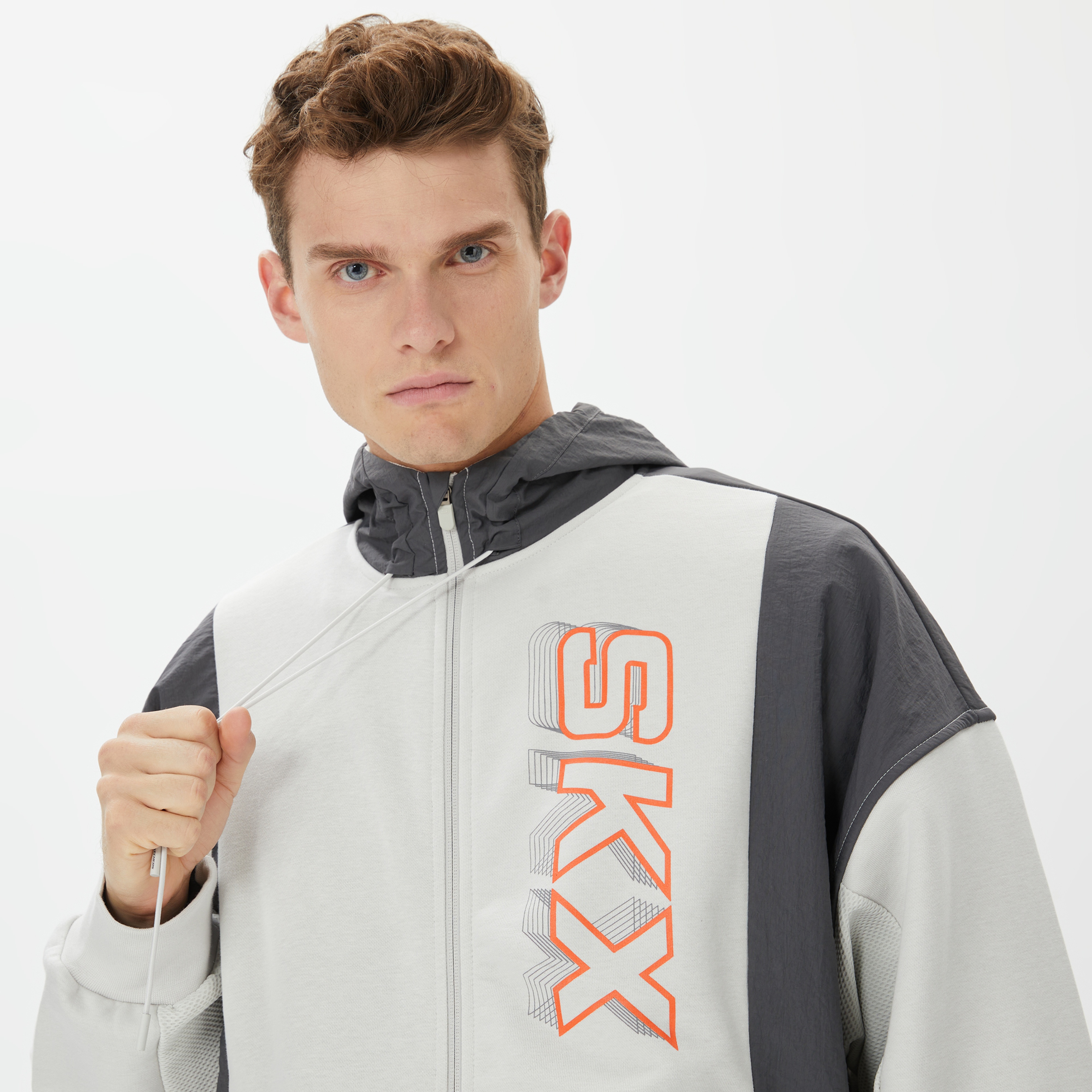 Skechers LW Fleece Full Zip Erkek Gri Eşofman Üstü