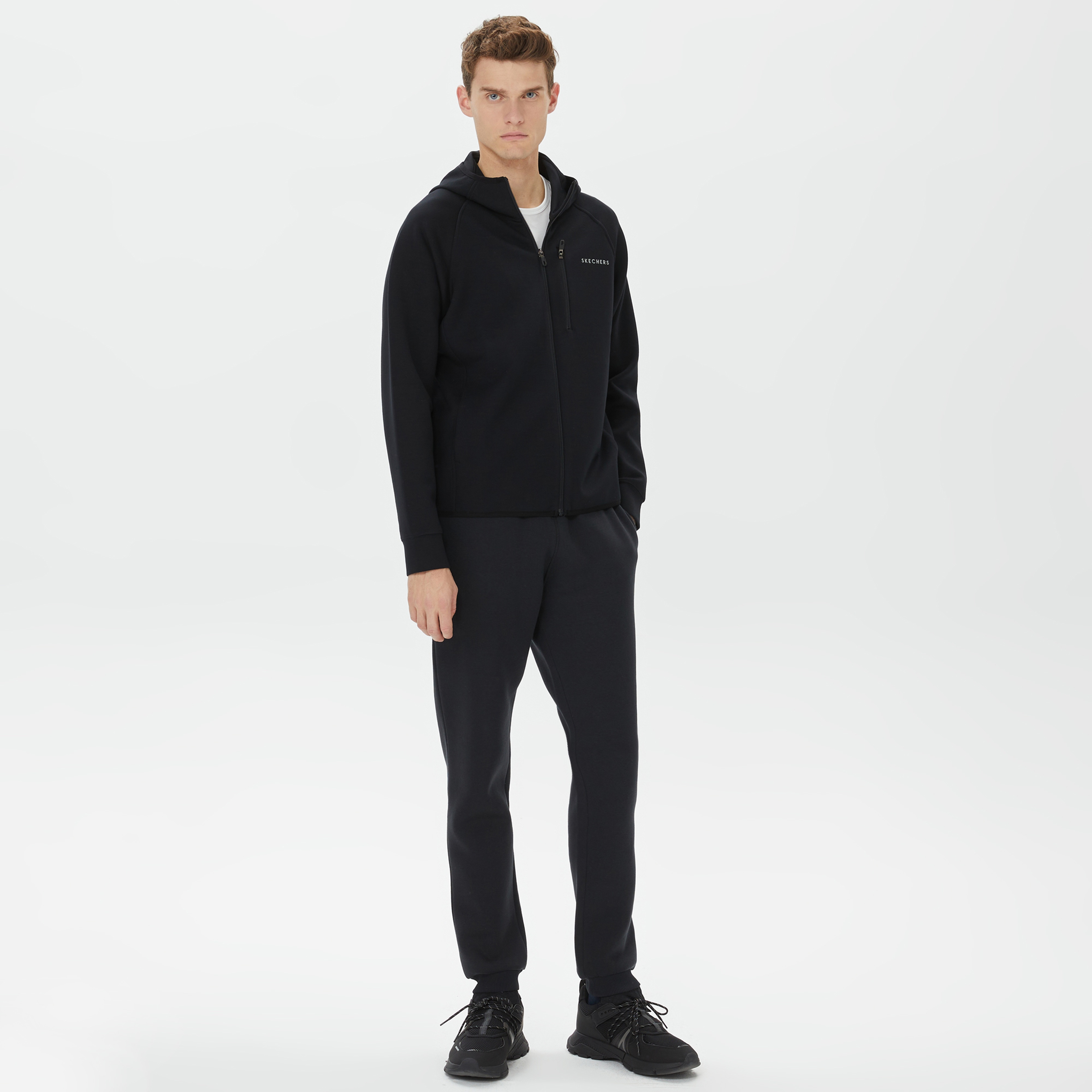 Skechers Scuba Coll. Full Zip Erkek Siyah Eşofman Üstü