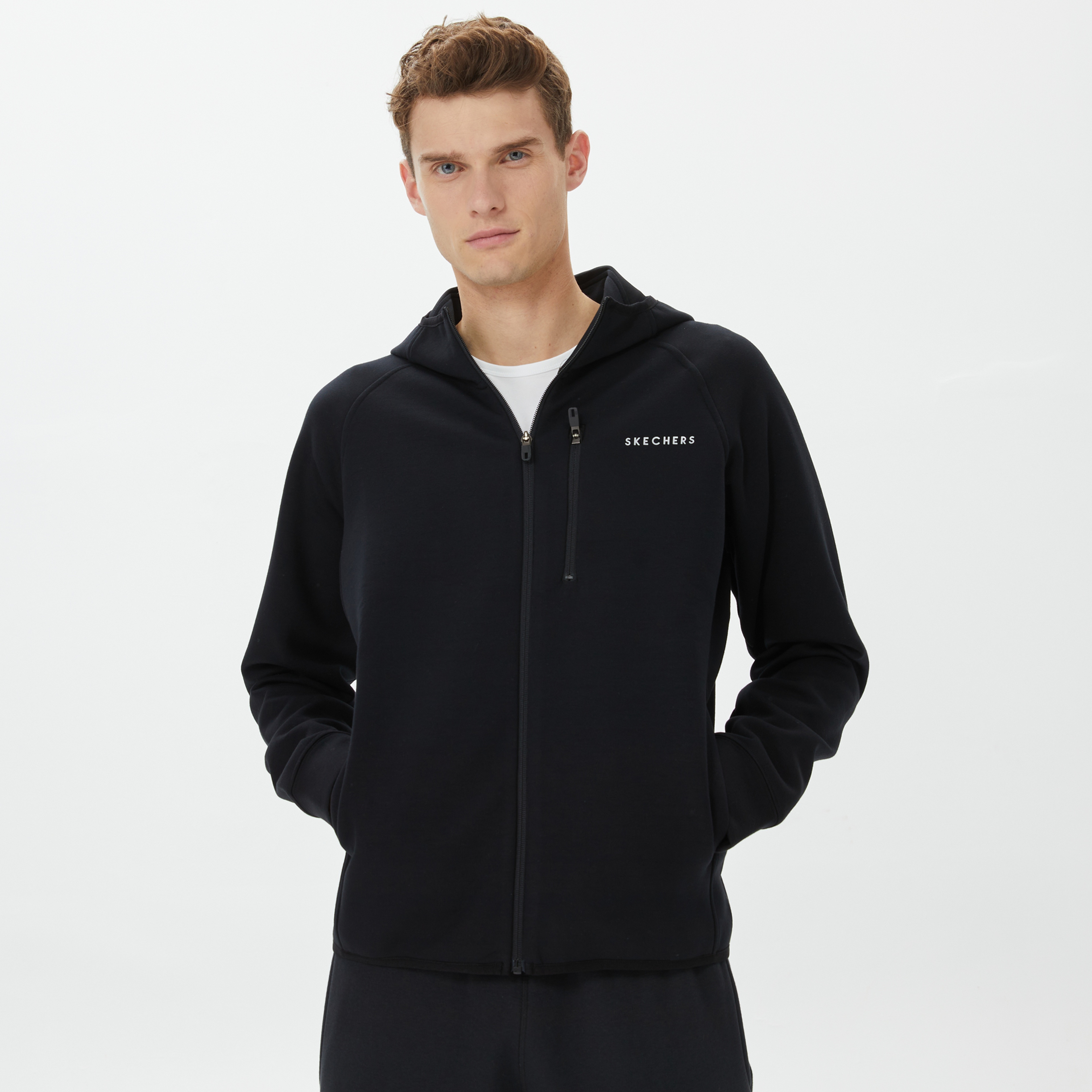 Skechers Scuba Coll. Full Zip Erkek Siyah Eşofman Üstü