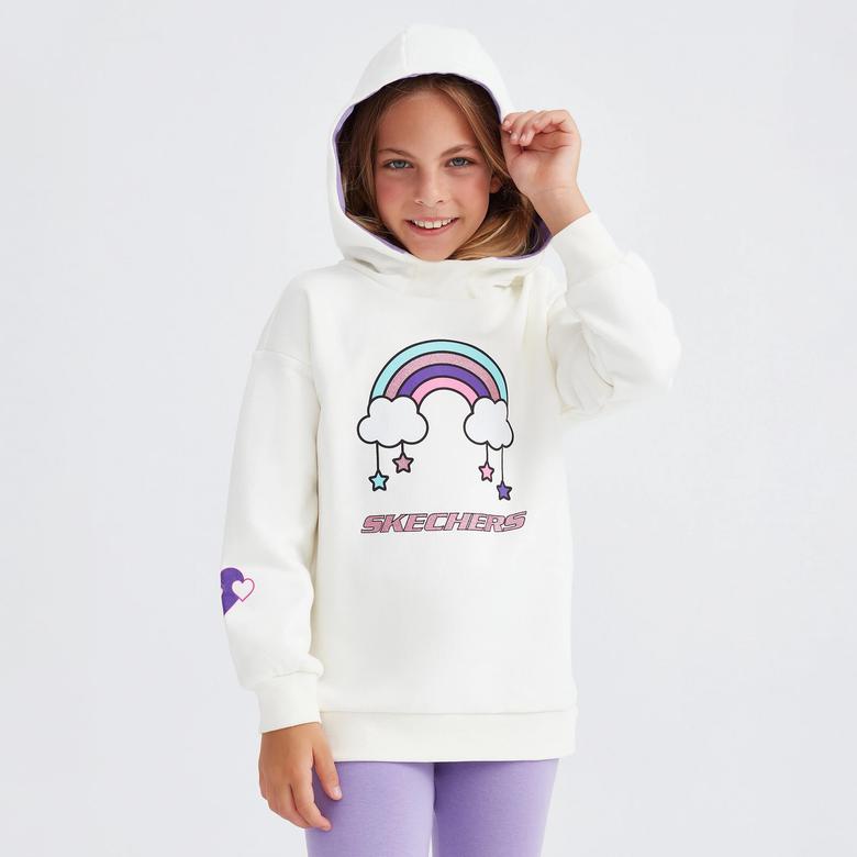 Skechers Heavy Weight Fleece Suit Çocuk Beyaz Eşofman Takımı