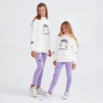 Skechers Heavy Weight Fleece Suit Çocuk Beyaz Eşofman Takımı