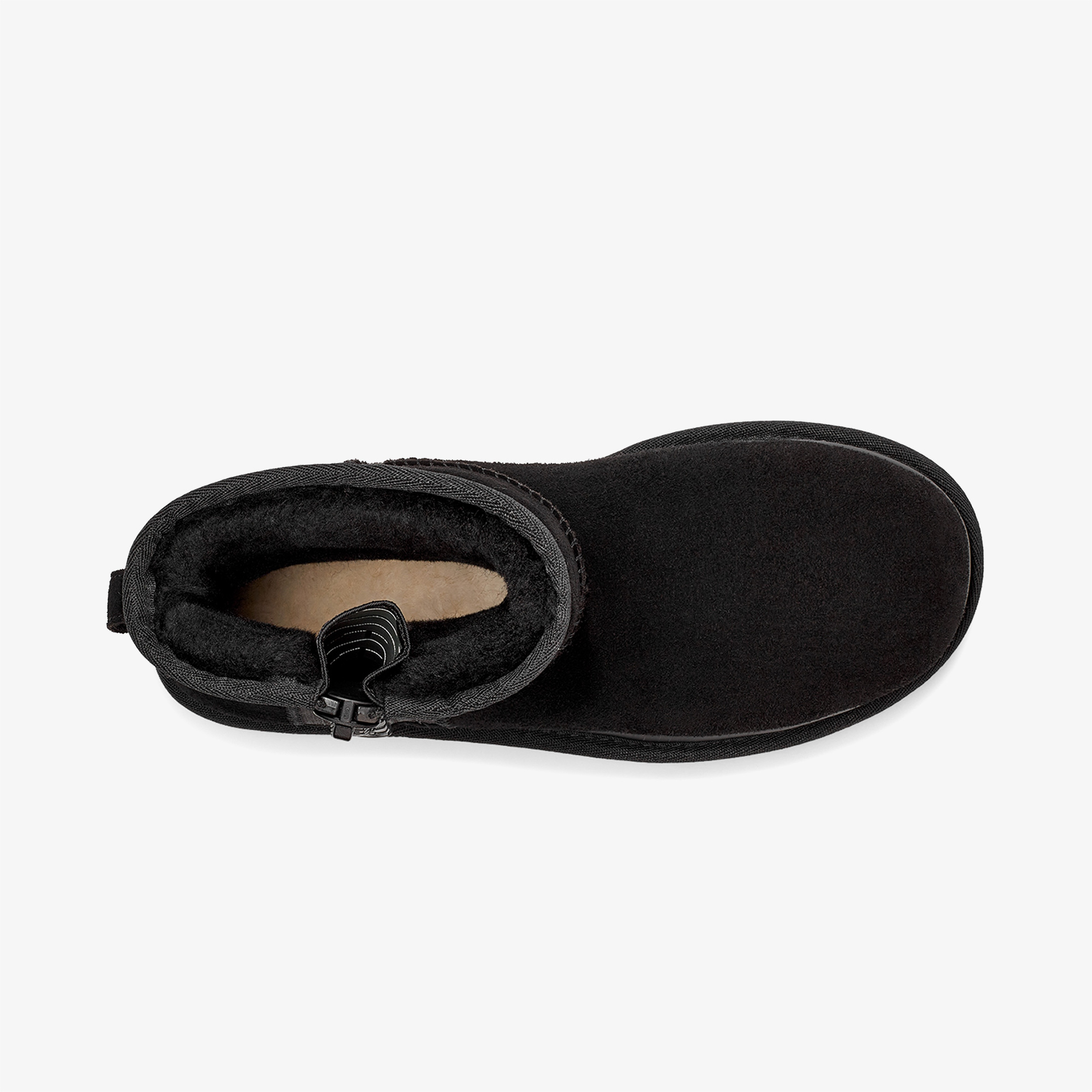 UGG Classic Mini Zipper Tape Logo Kadın Siyah Bot