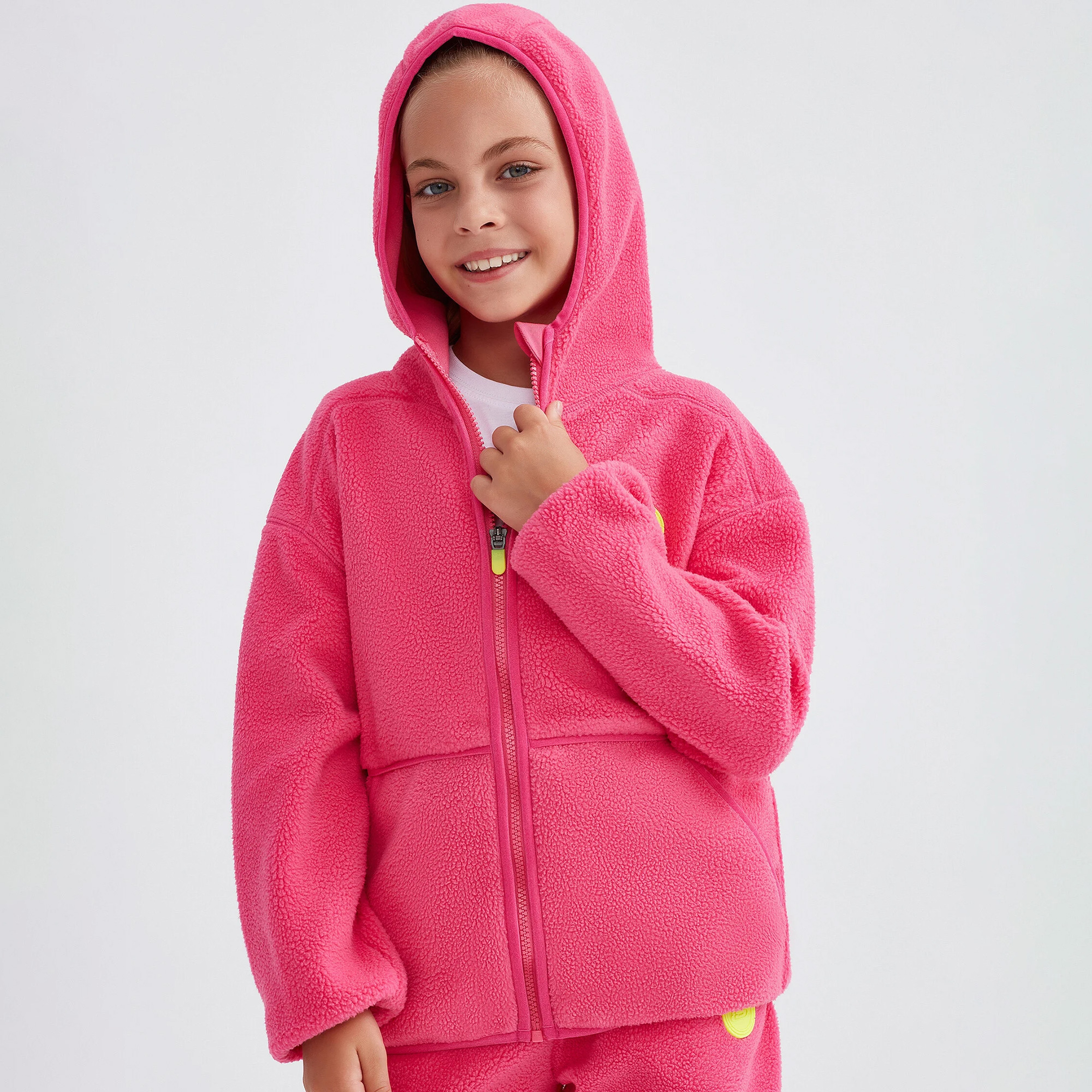 Skechers Outdoor Fleece Full Zip Çocuk Pembe Eşofman Üstü