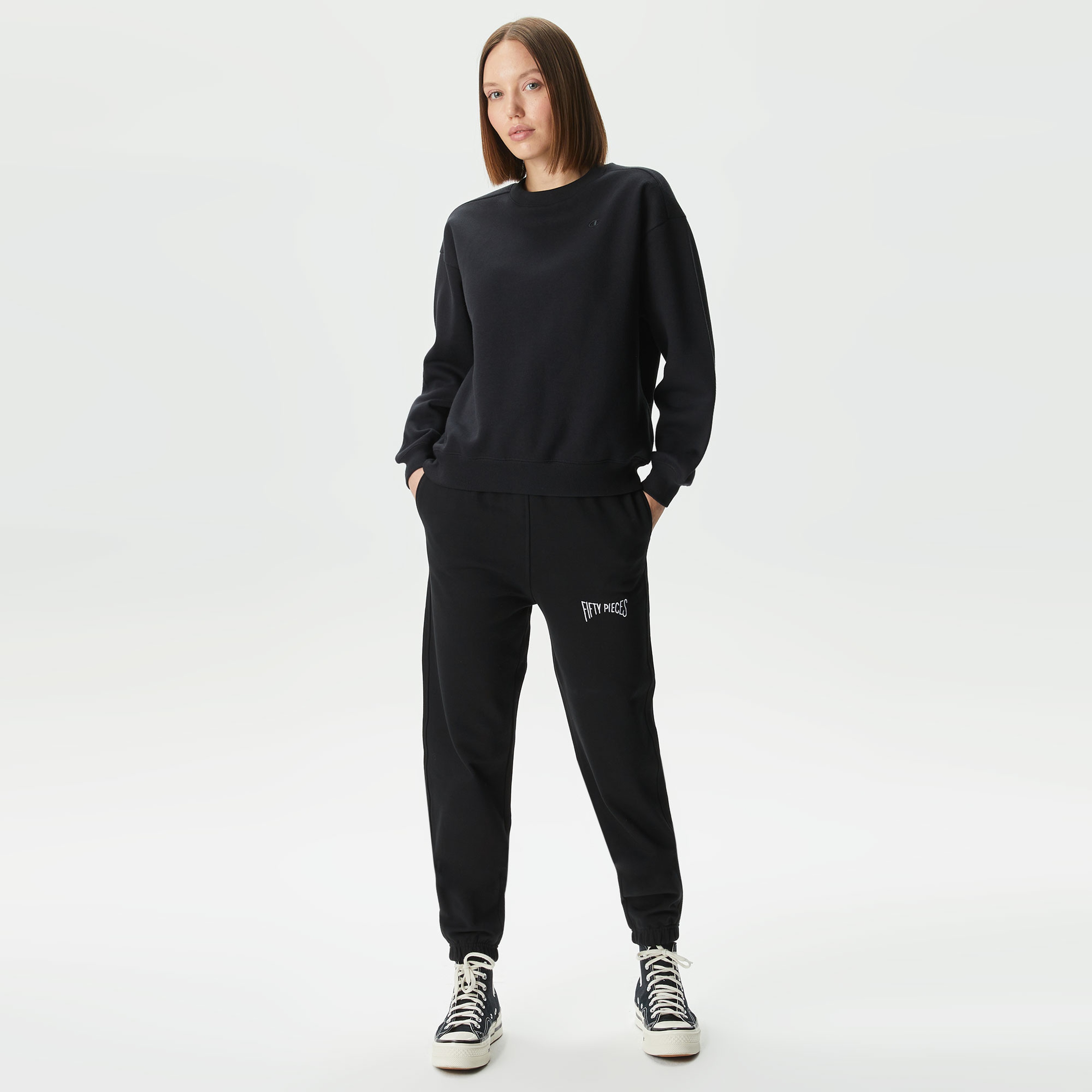 Fifty Pieces Boyfriend Kadın Siyah Eşofman Altı