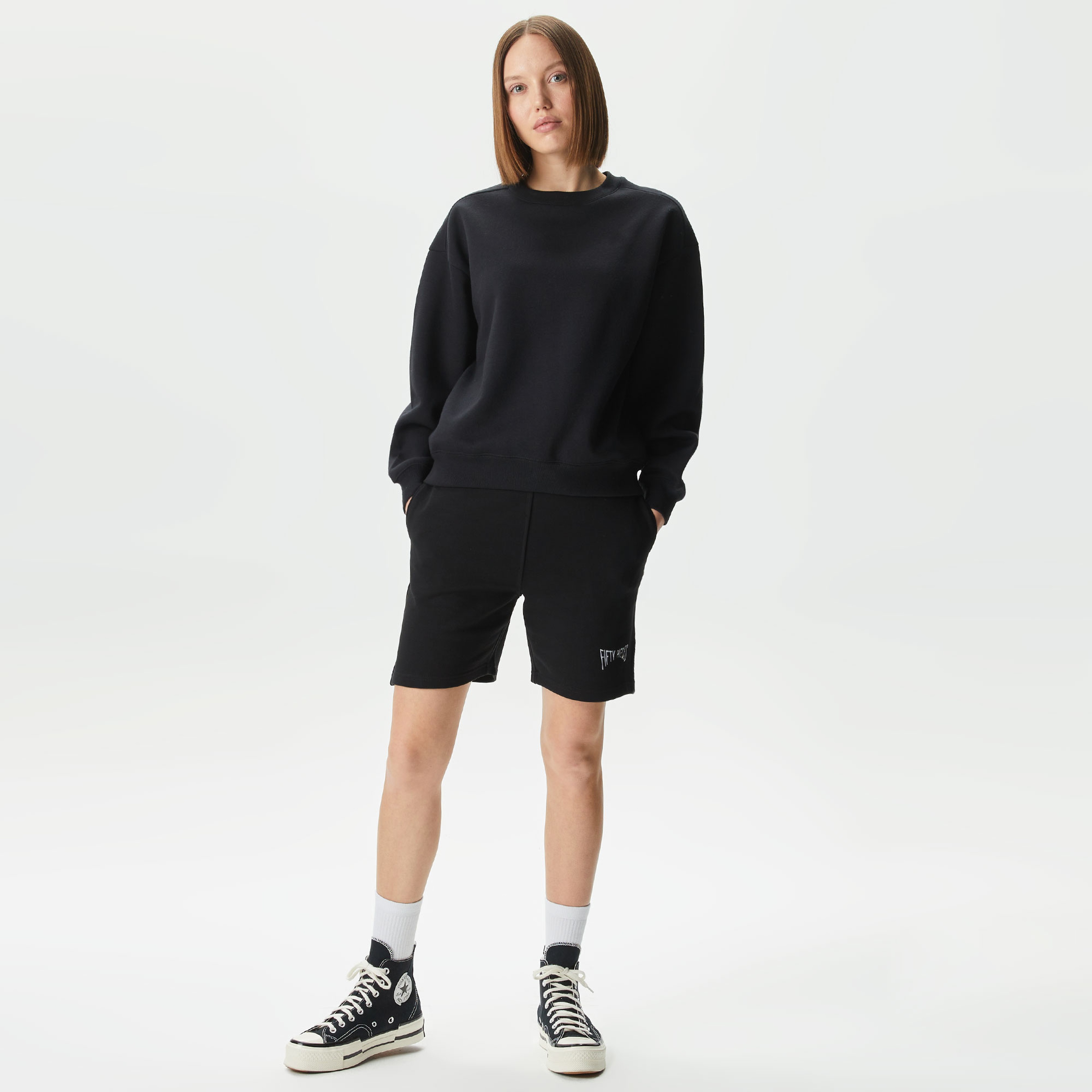 Fifty Pieces Stitched Detailed Kadın Gri Jogger Eşofman Altı