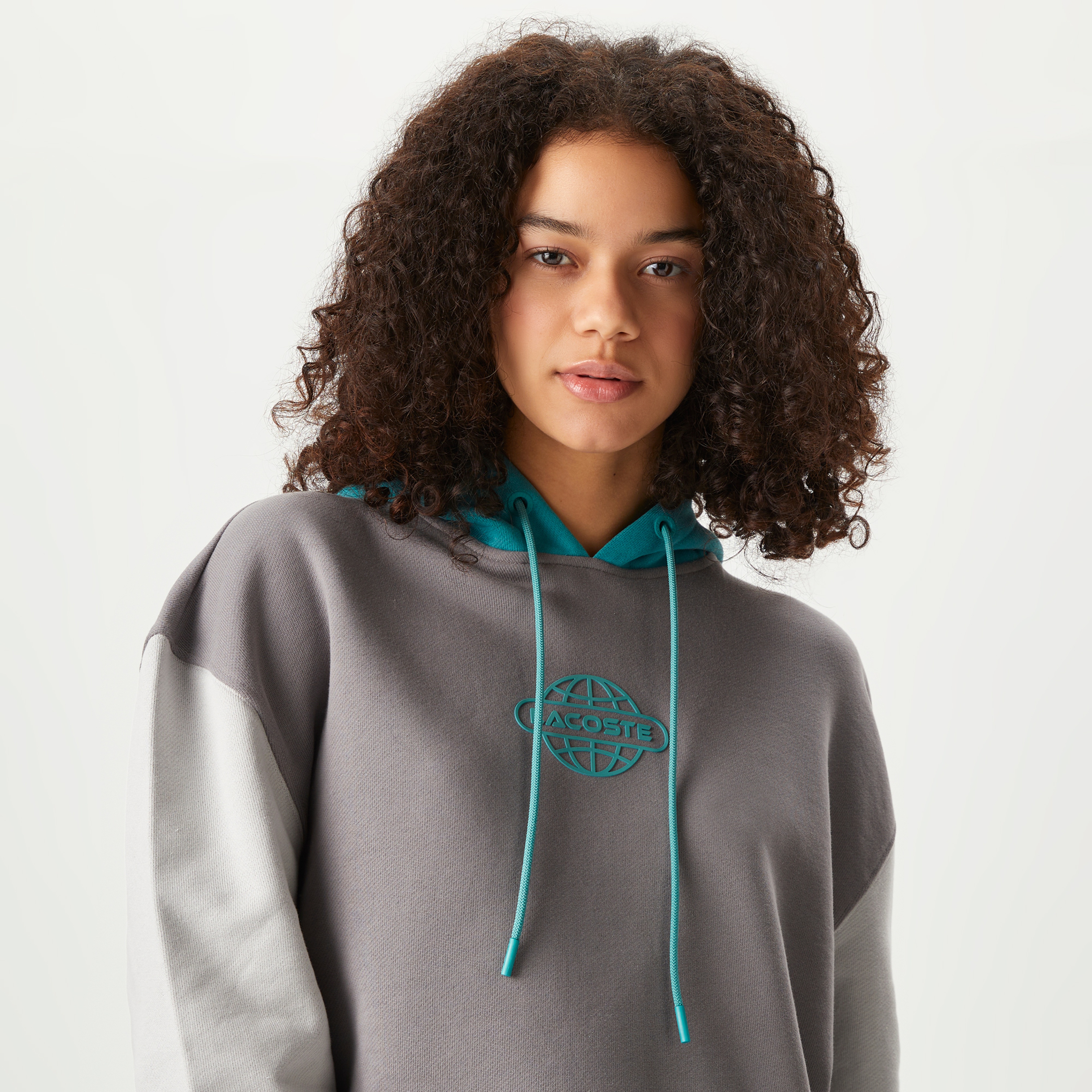Lacoste House of SuperStep X Lacoste Kadın Gri Hoodie