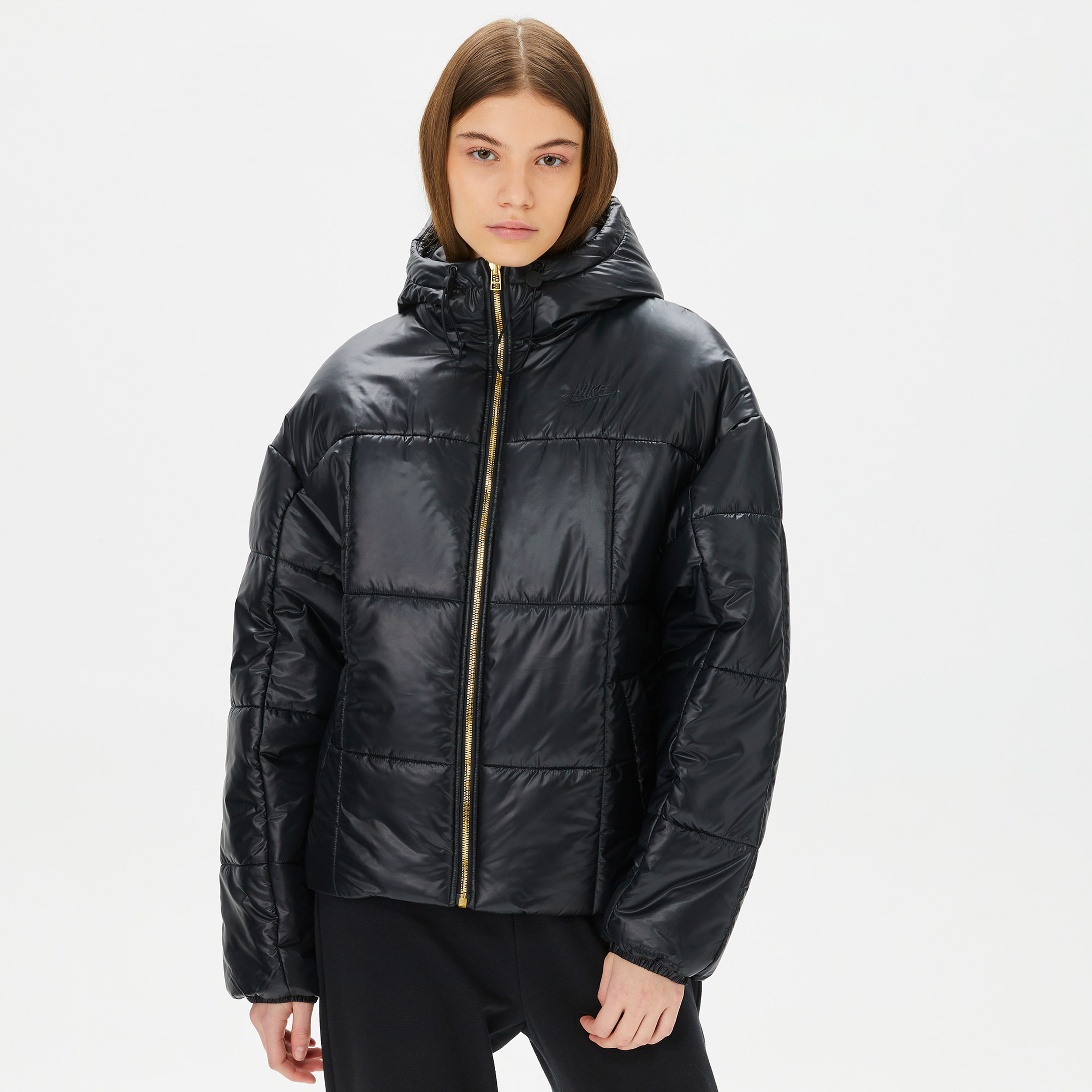 Nike Sportswear Classic Puffer Shine Kadın Siyah Mont