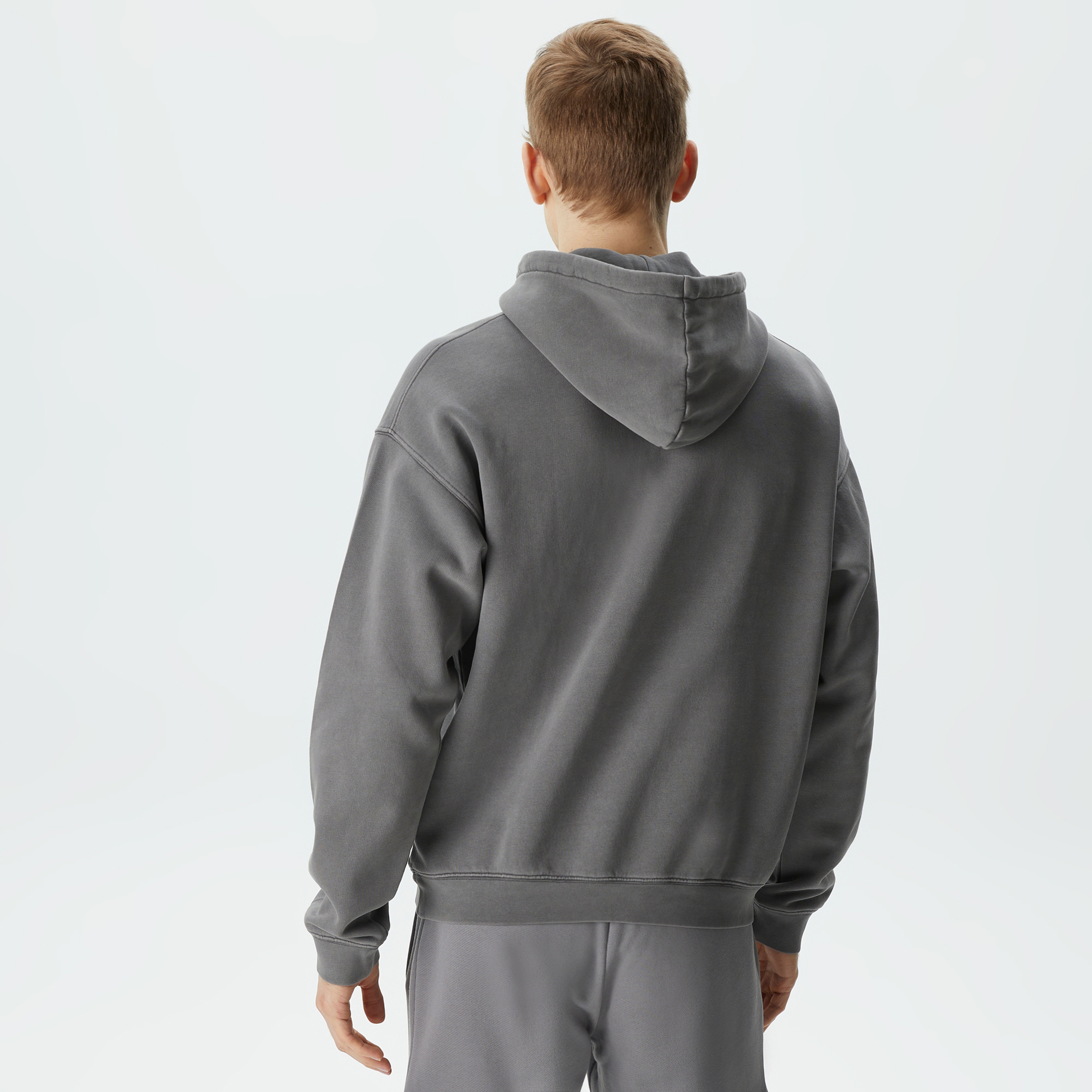 Neo Heritage Unisex Loose Fit Kapüşonlu Gri Sweatshirt