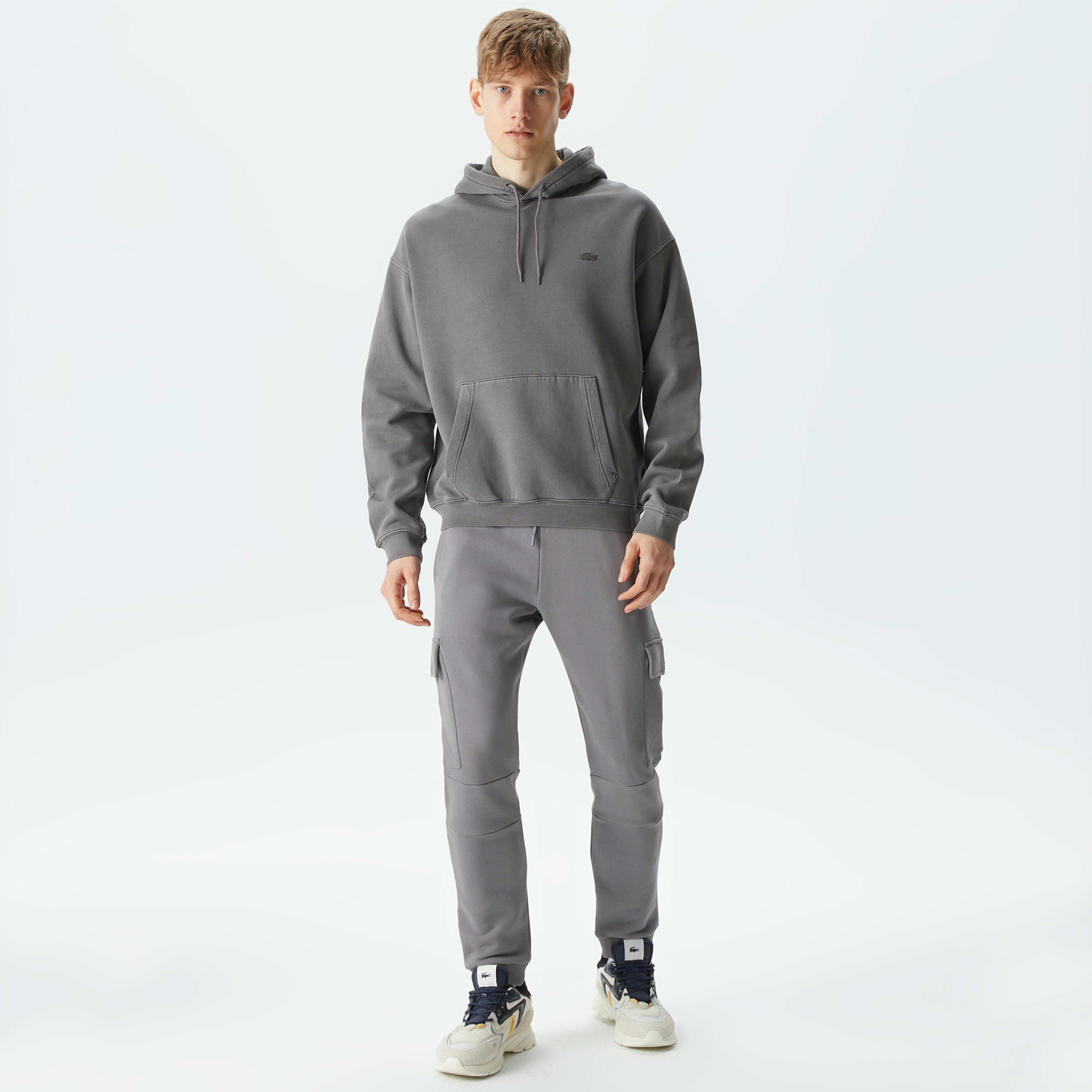 Neo Heritage Unisex Loose Fit Kapüşonlu Gri Sweatshirt