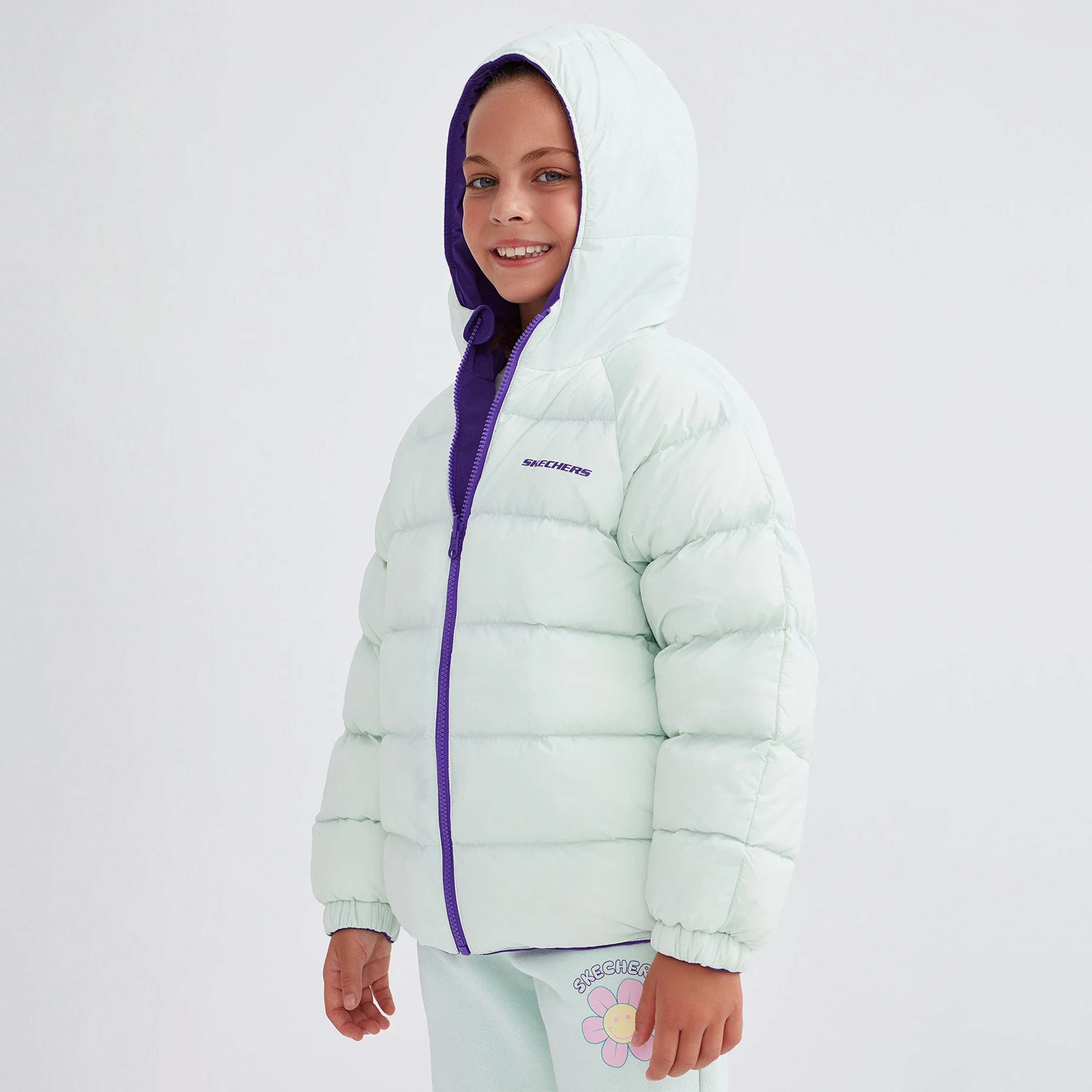 Skechers Classic Çocuk Mor/Beyaz Ceket