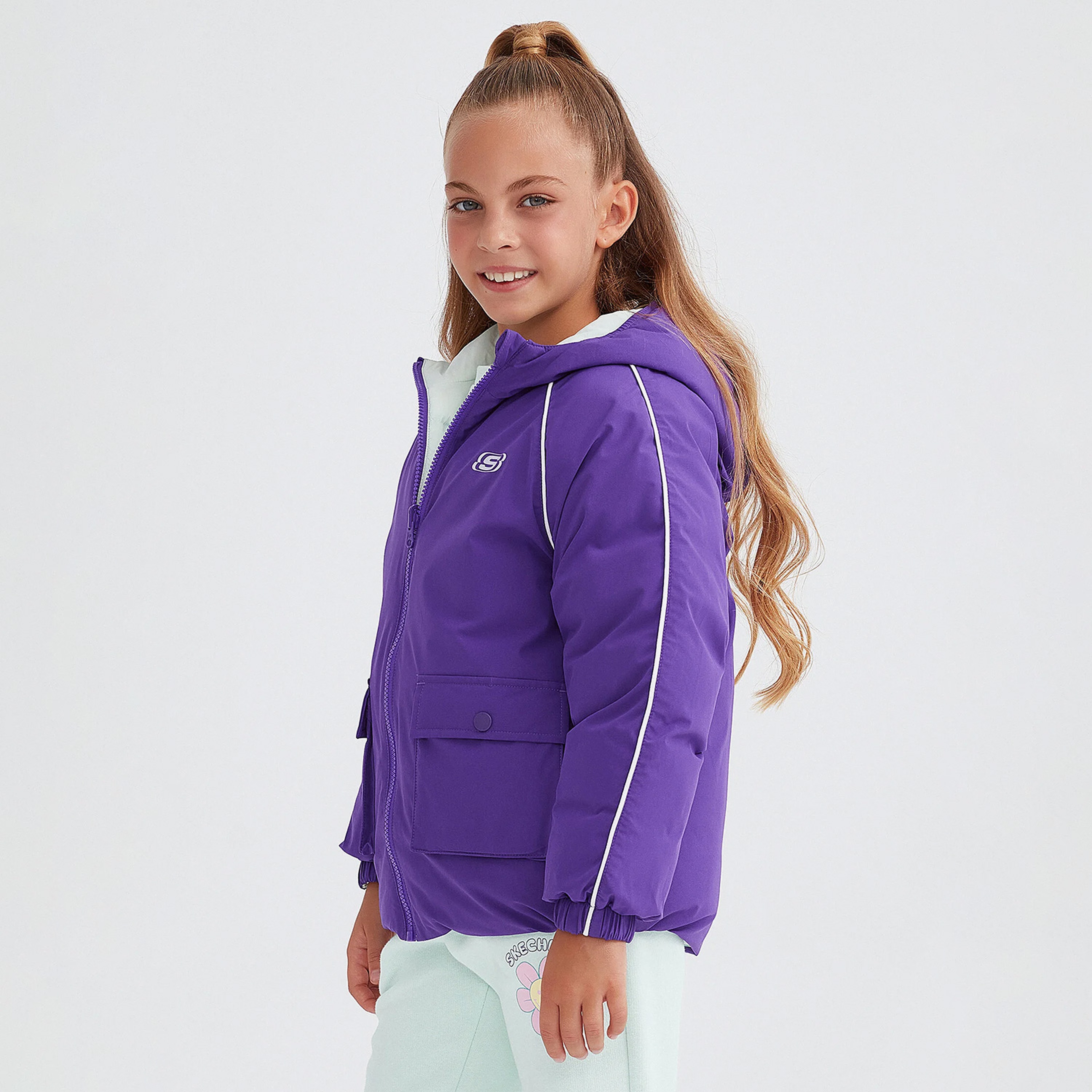 Skechers Classic Çocuk Mor/Beyaz Ceket