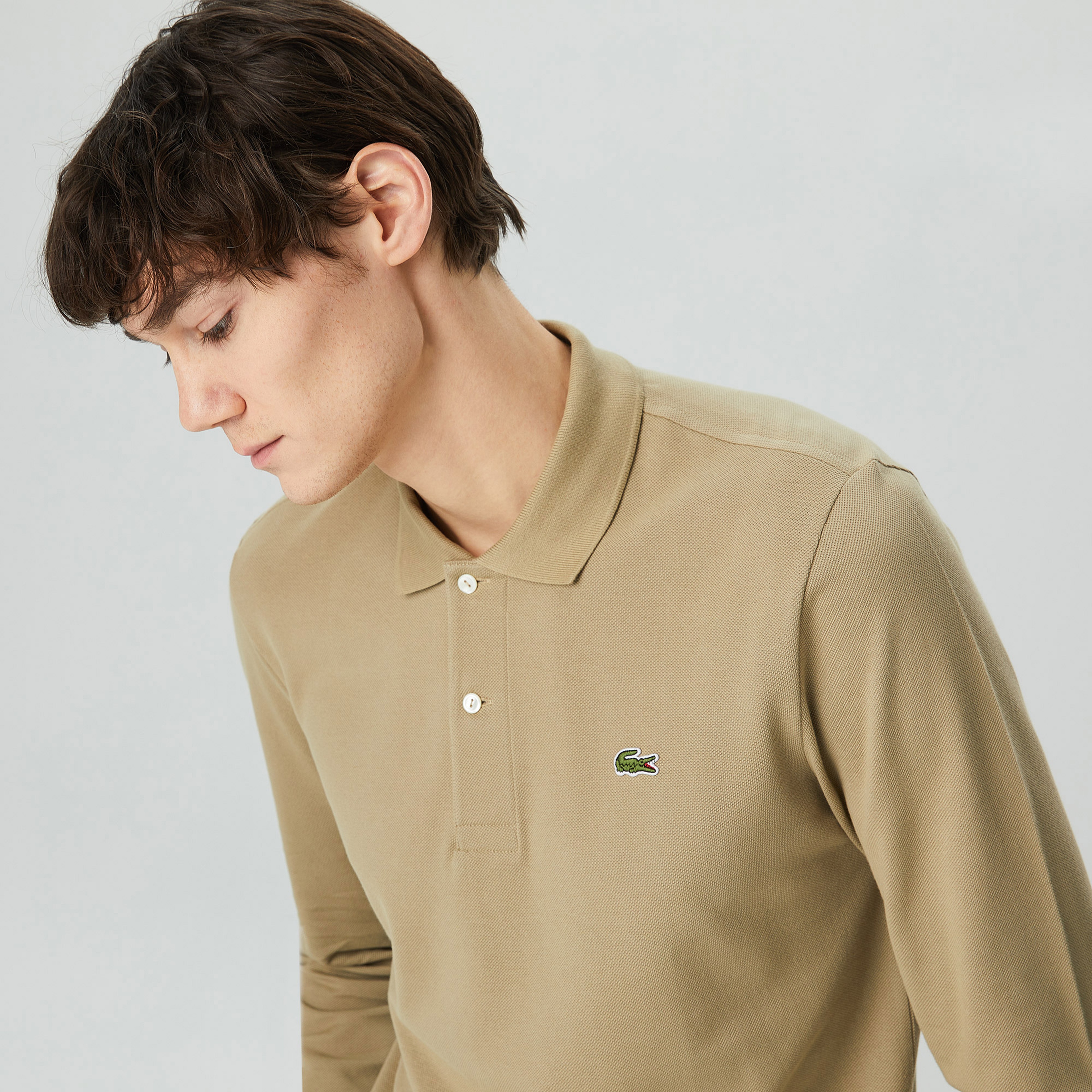 Erkek Classic Fit Uzun Kollu L.12.12 Kahverengi Polo