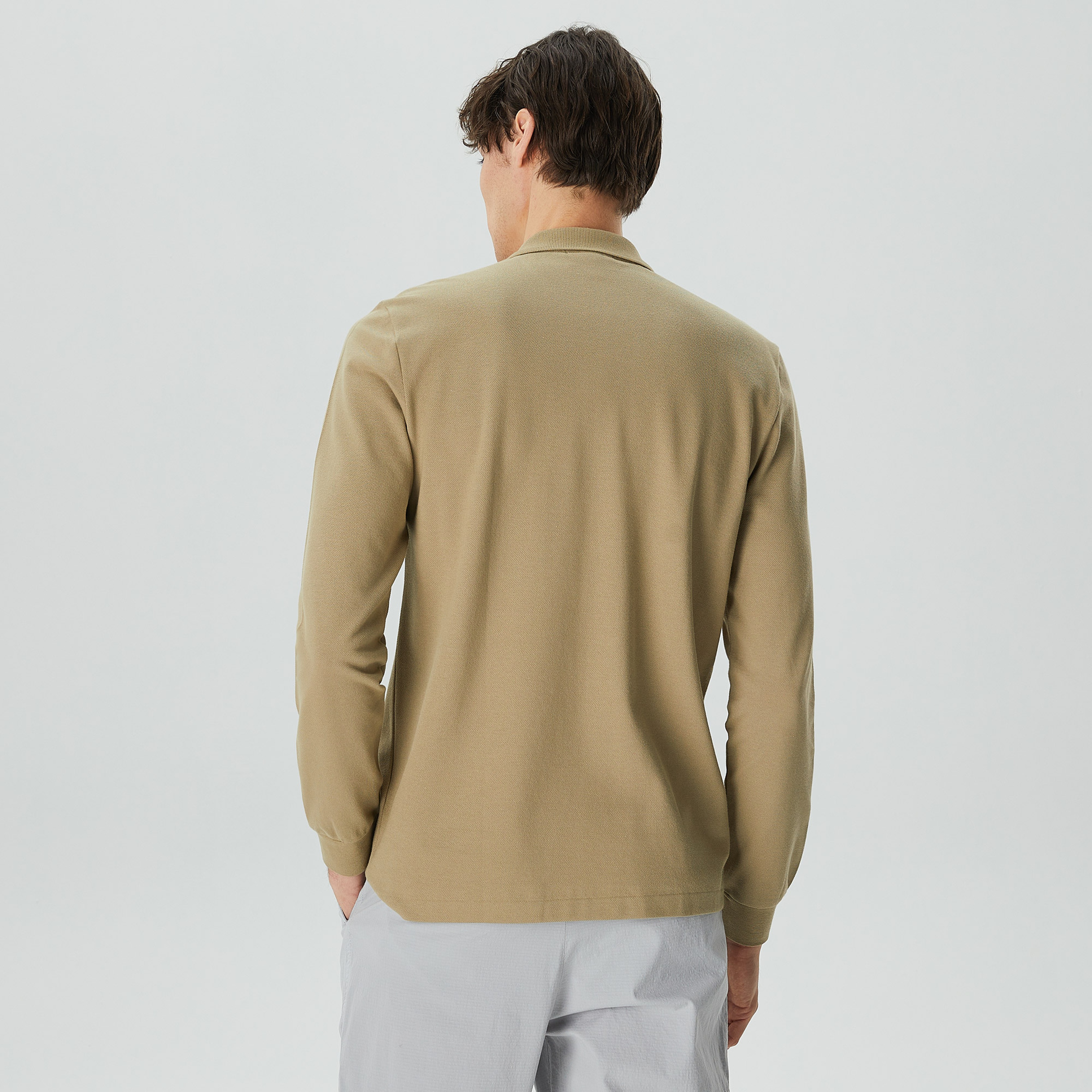 Erkek Classic Fit Uzun Kollu L.12.12 Kahverengi Polo