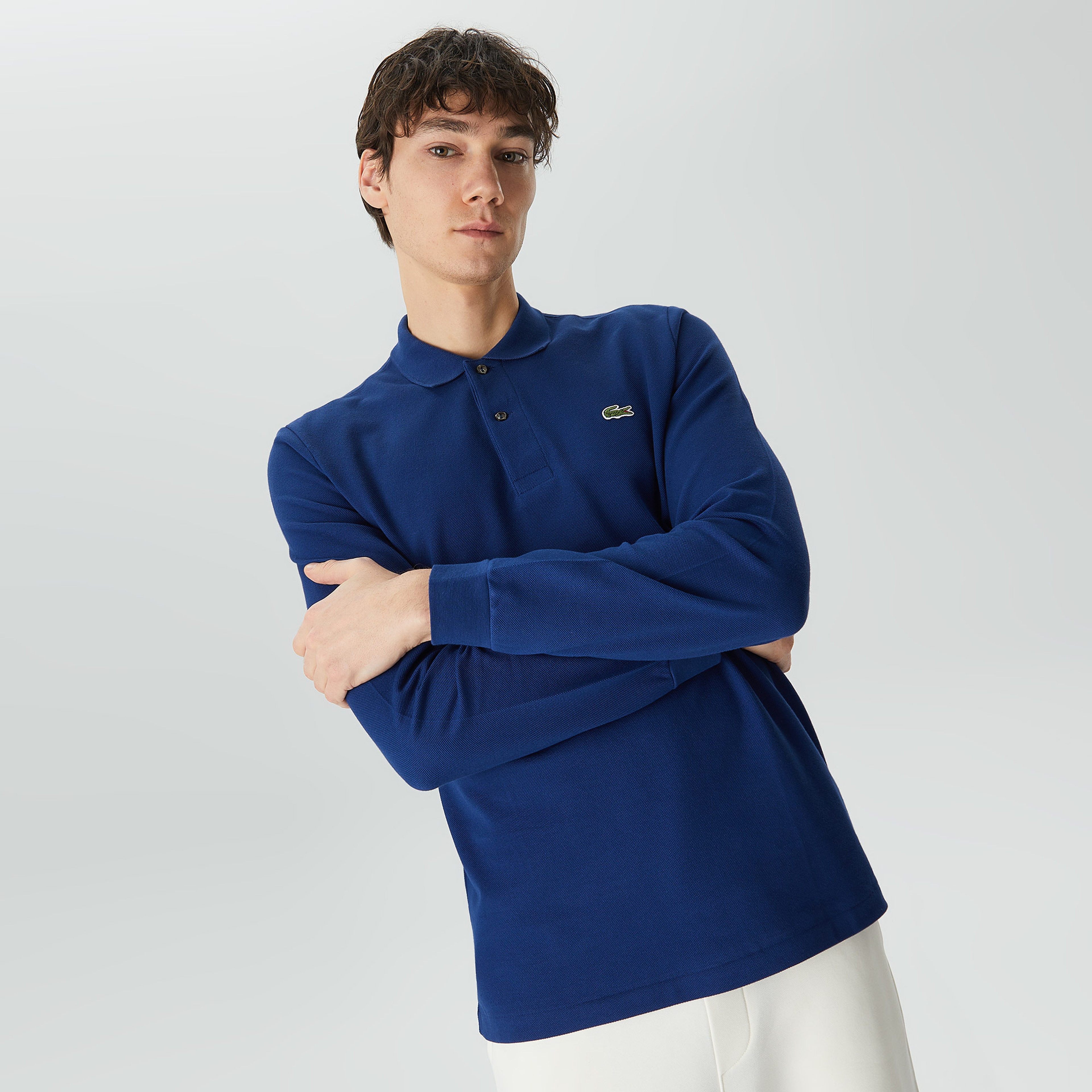 Erkek Classic Fit Uzun Kollu L.12.12 Koyu Mavi Polo