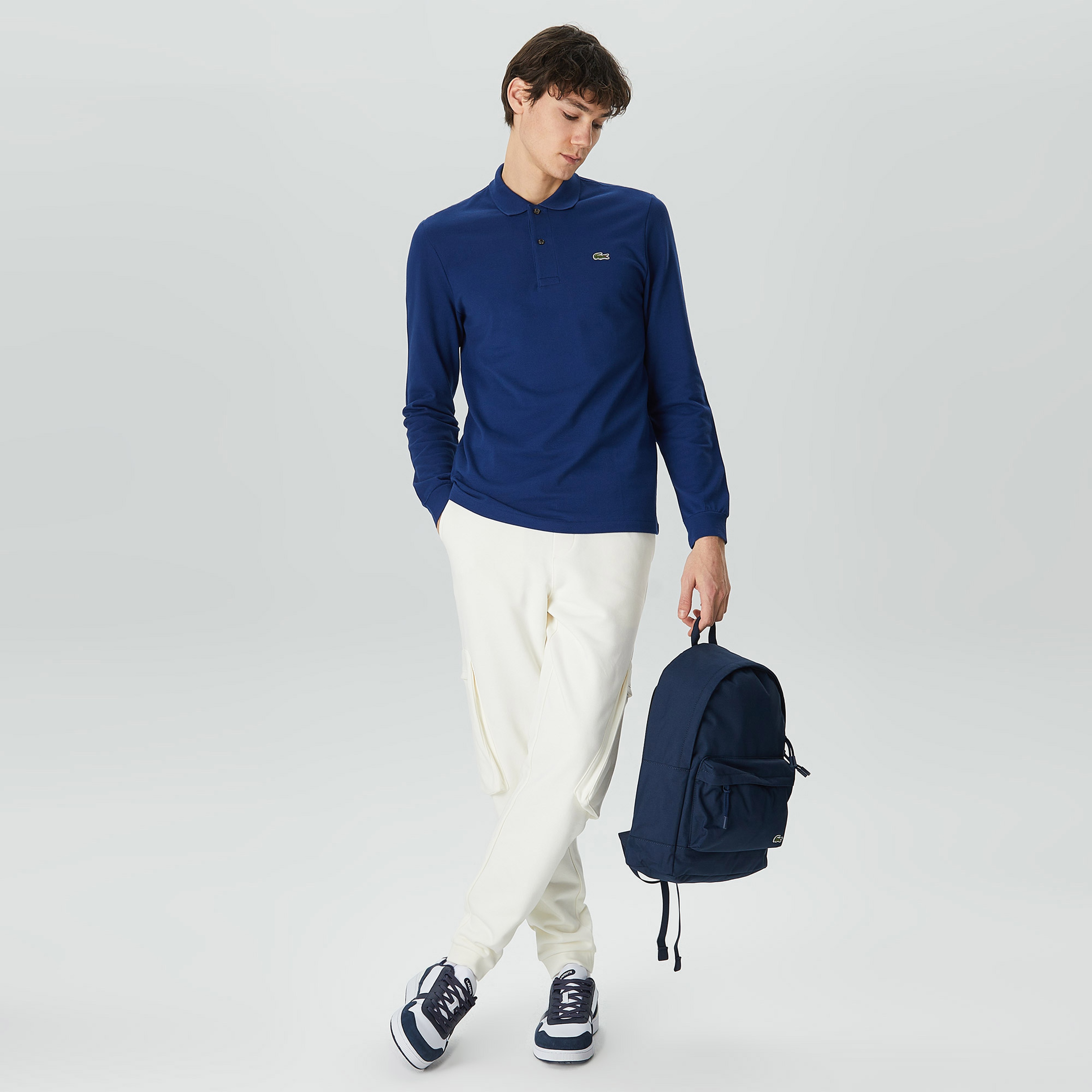 Erkek Classic Fit Uzun Kollu L.12.12 Koyu Mavi Polo