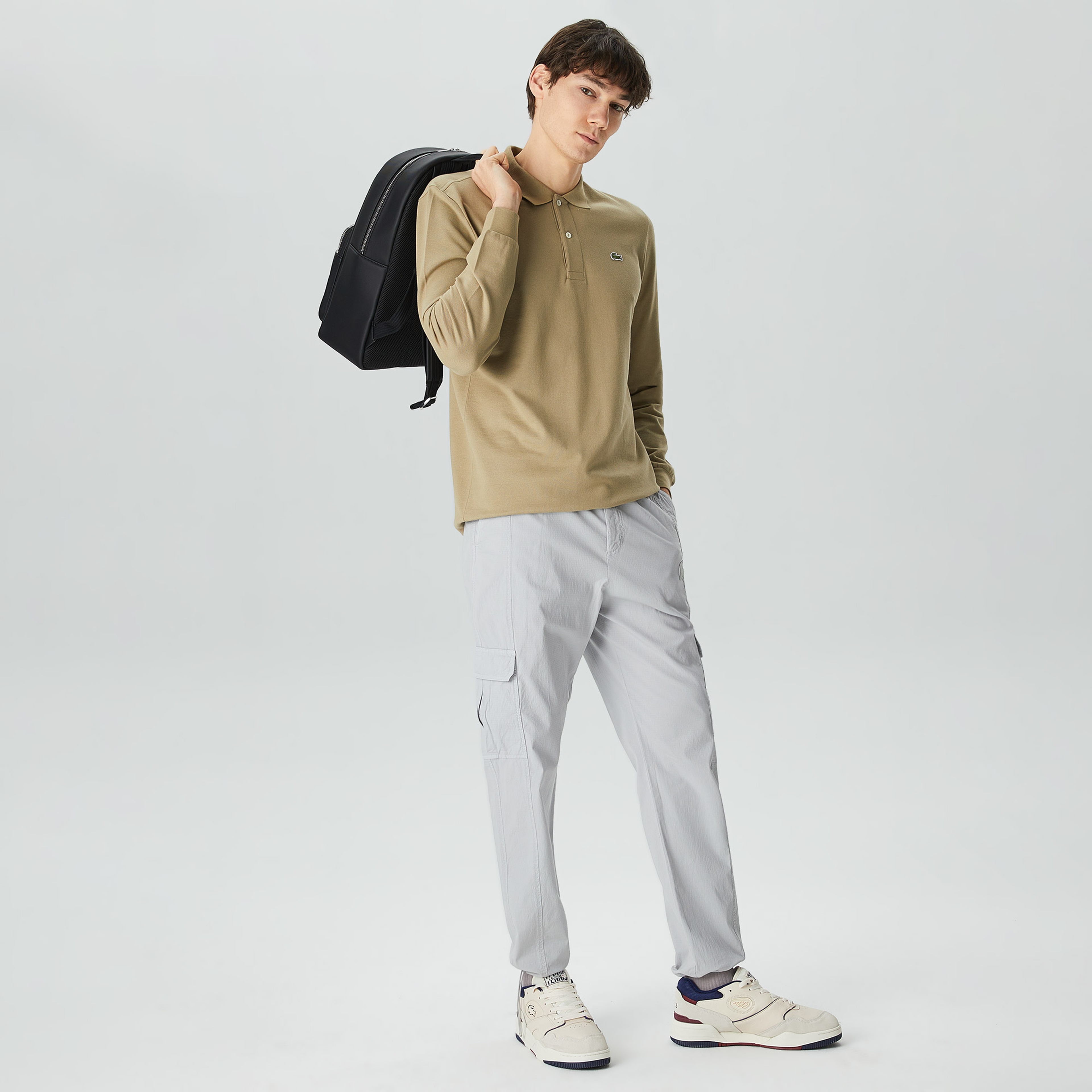 Erkek Classic Fit Uzun Kollu L.12.12 Kahverengi Polo