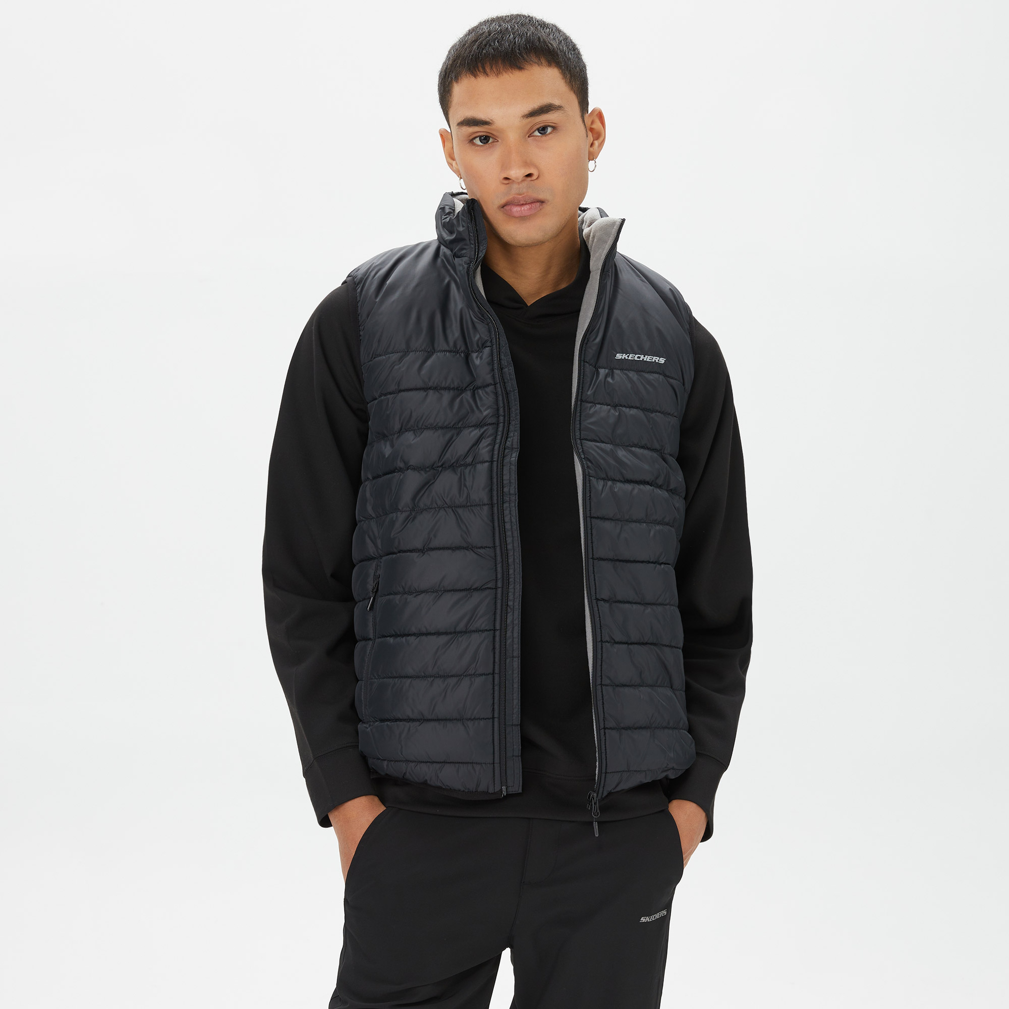 Skechers Outerwear Padded  Erkek Siyah Yelek