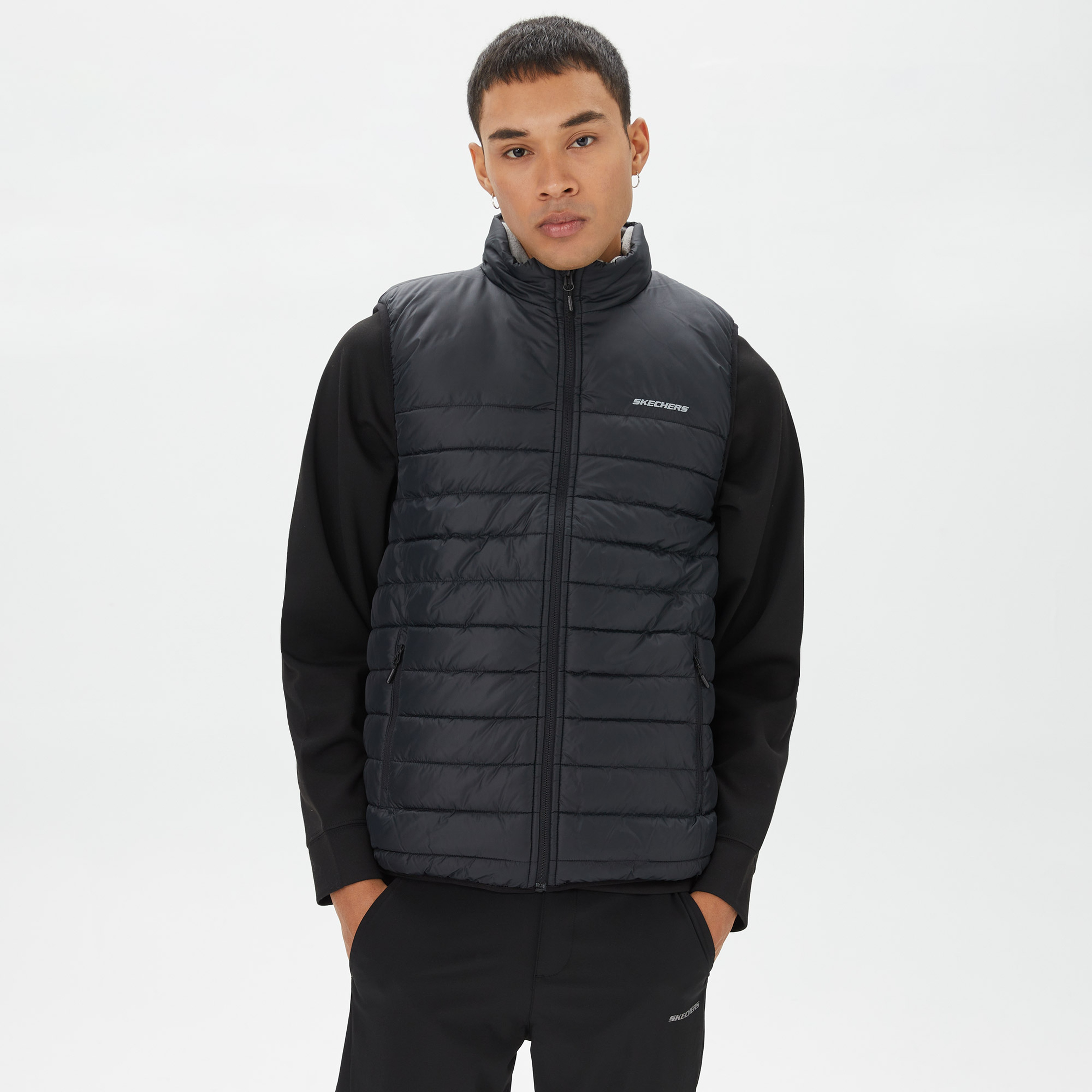 Skechers Outerwear Padded  Erkek Siyah Yelek