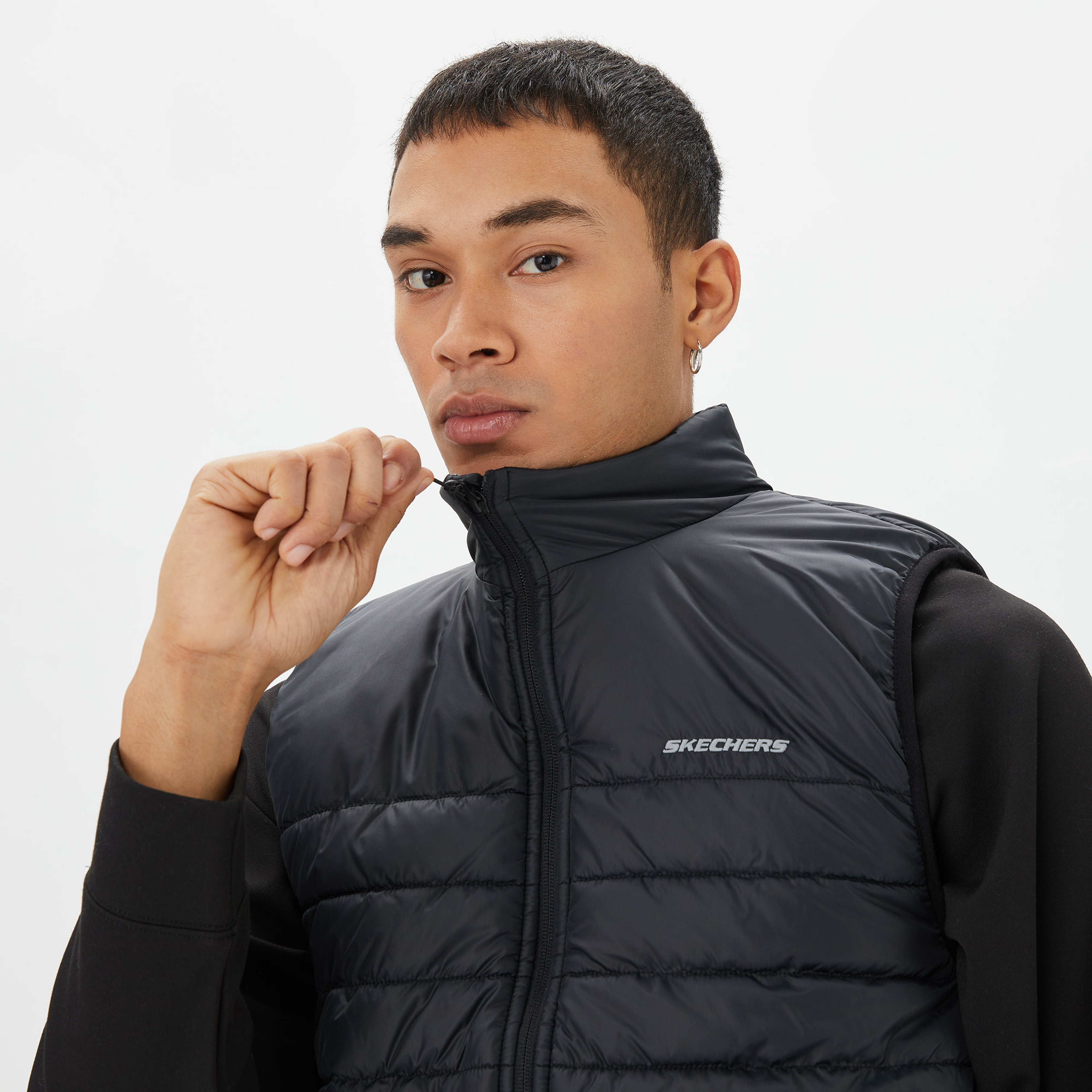 Skechers Outerwear Padded  Erkek Siyah Yelek