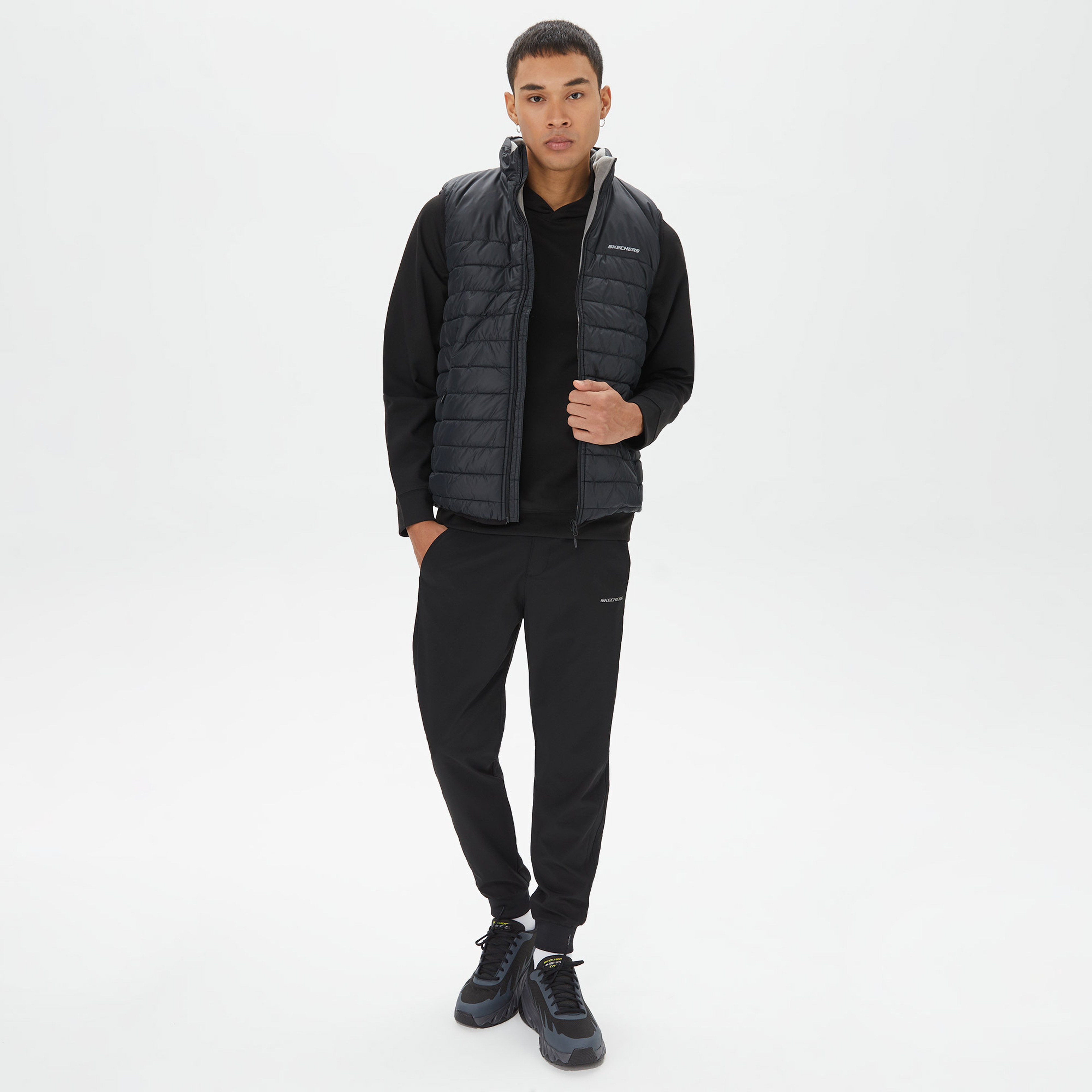 Skechers Outerwear Padded  Erkek Siyah Yelek